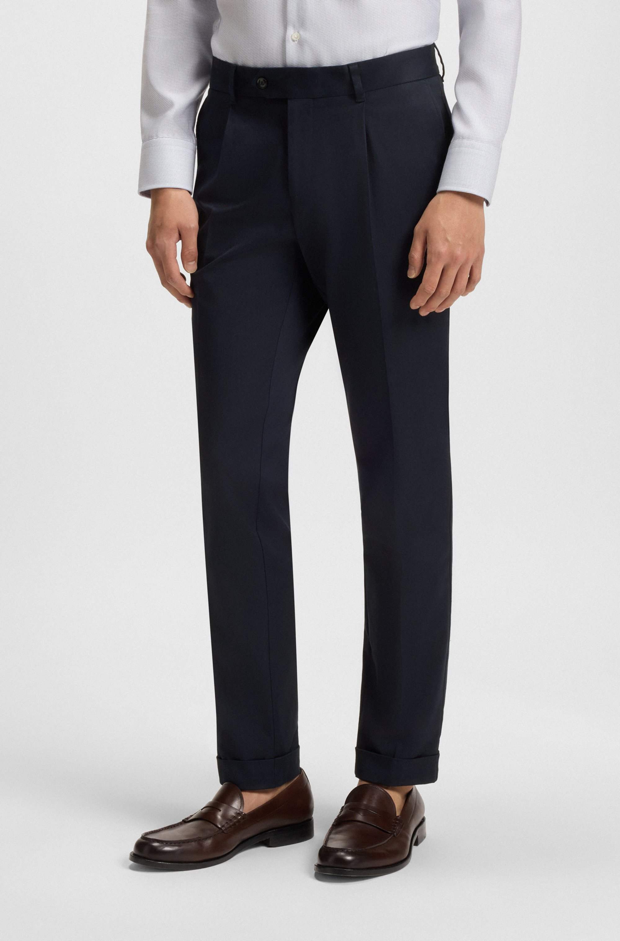 Slim-fit trousers in comfort-stretch cotton