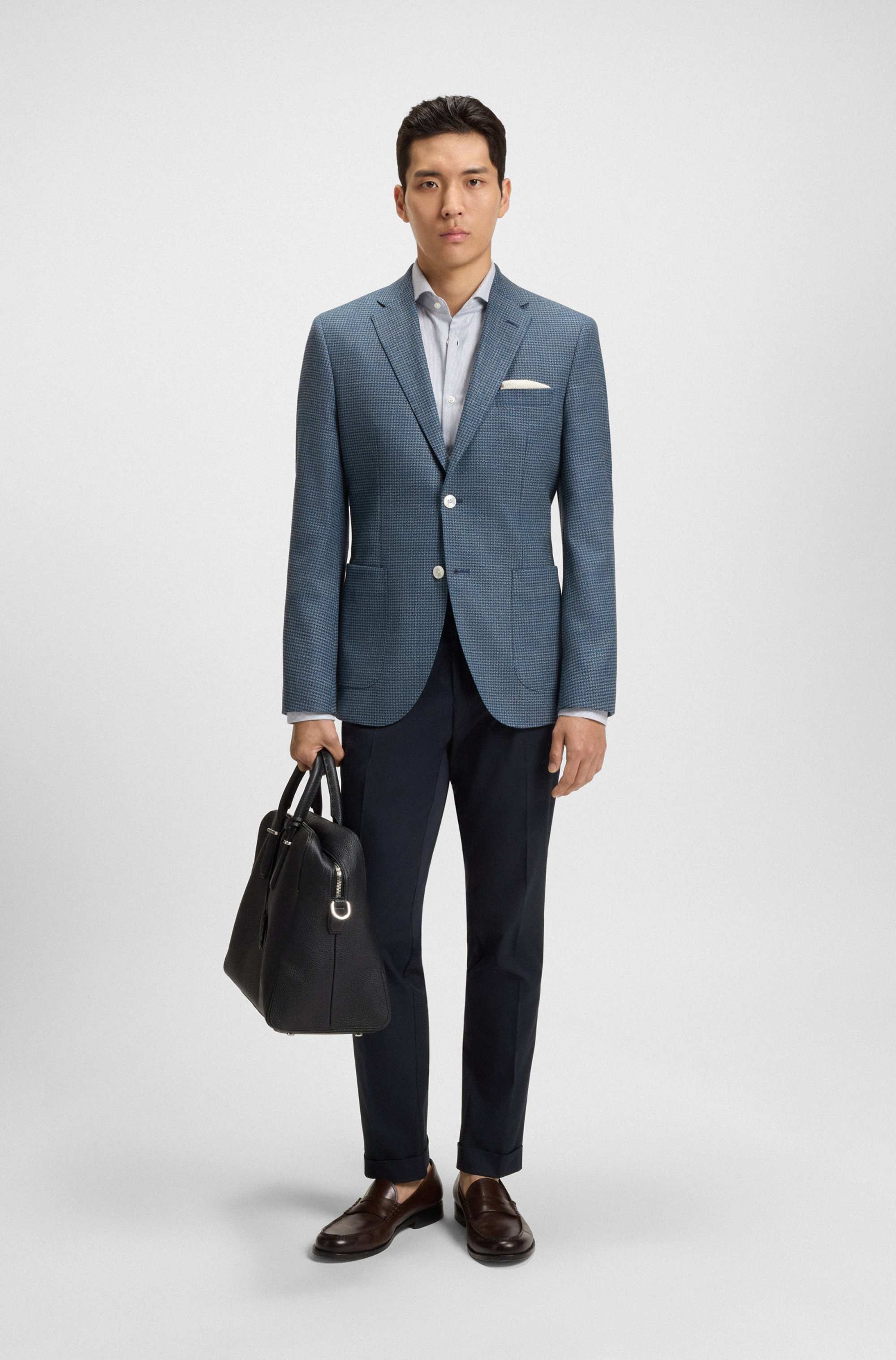 Slim-fit trousers in comfort-stretch cotton