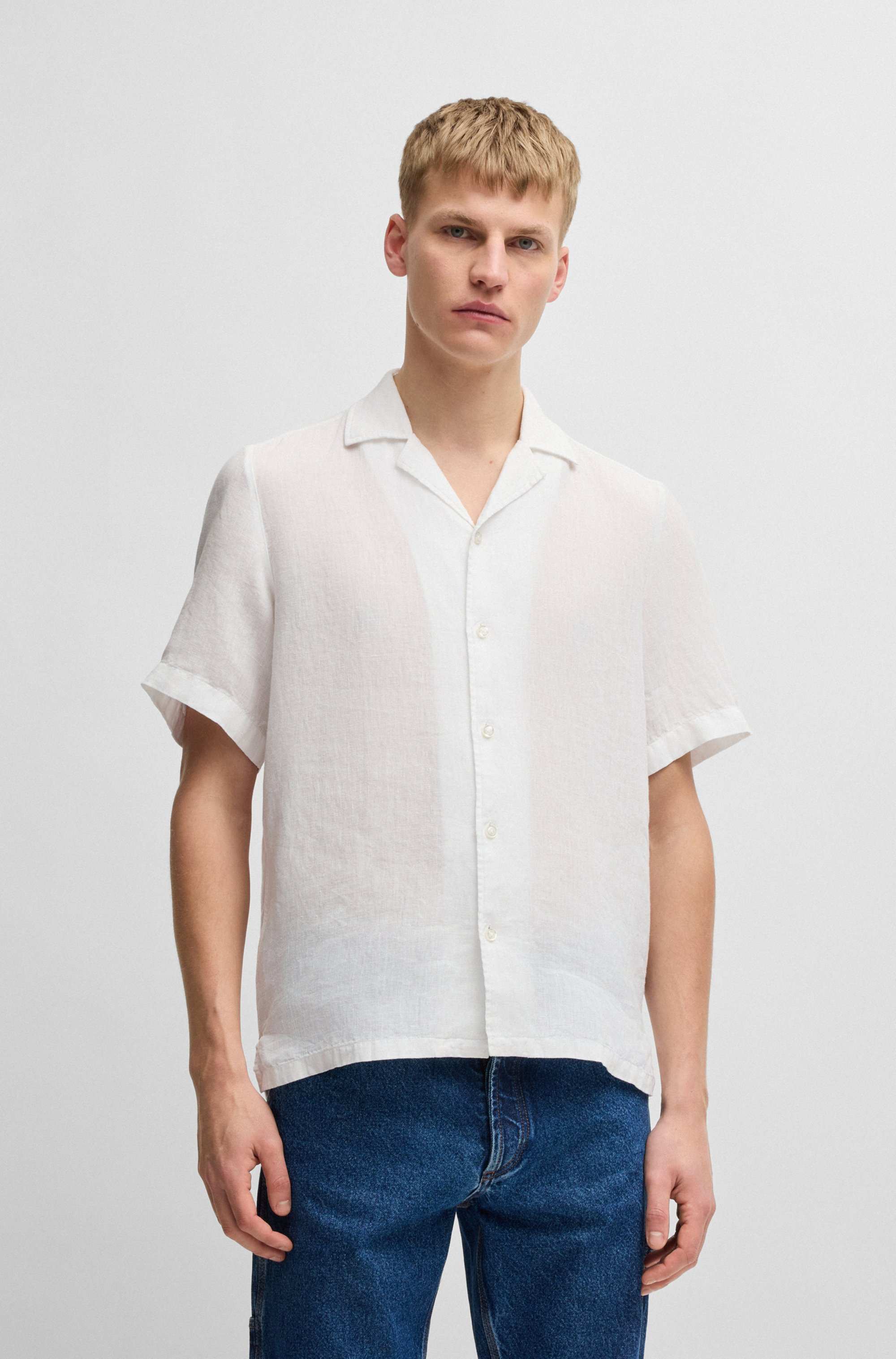 Regular-fit shirt in linen