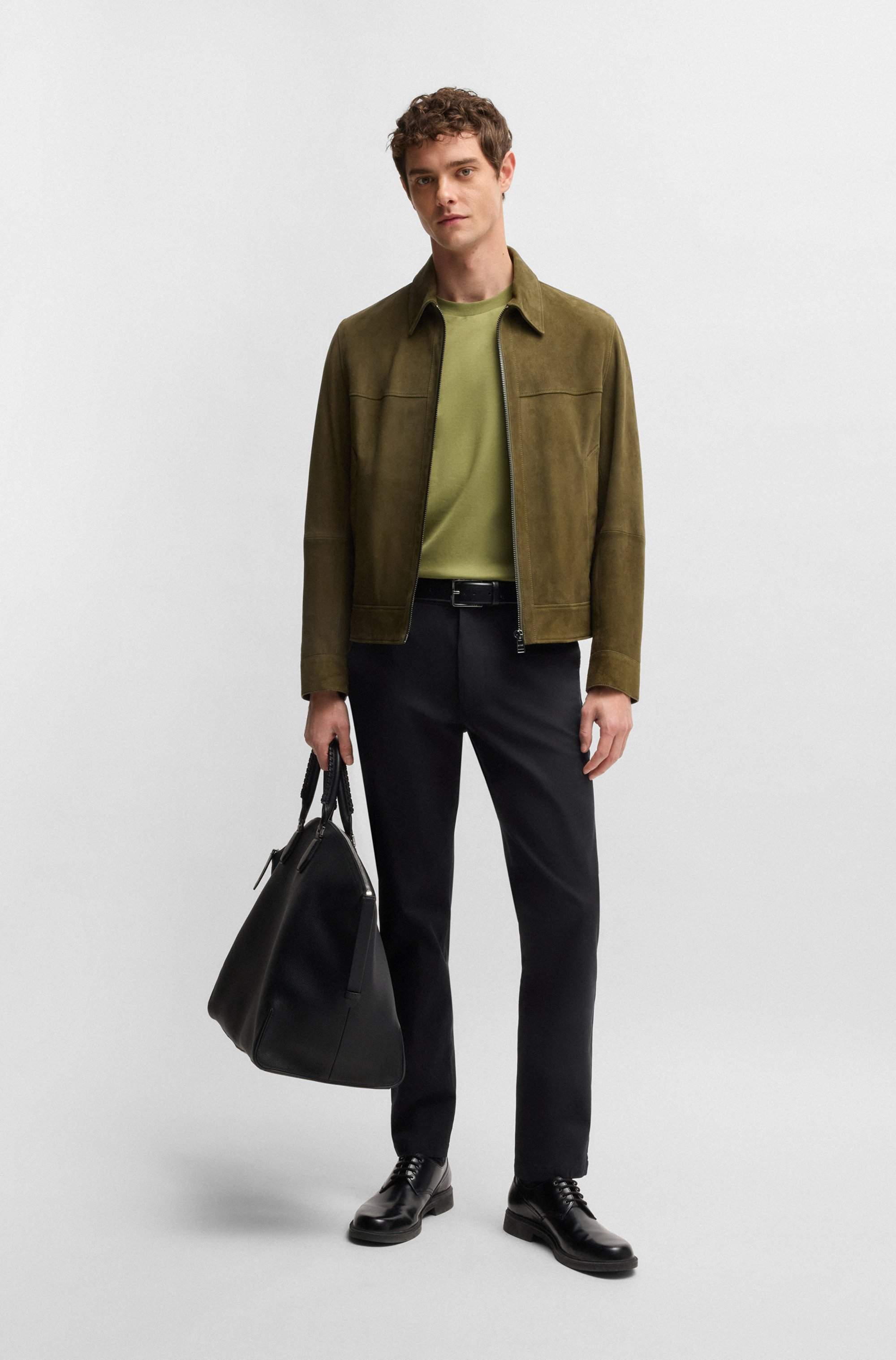 Modern-fit trousers in a stretch-cotton blend