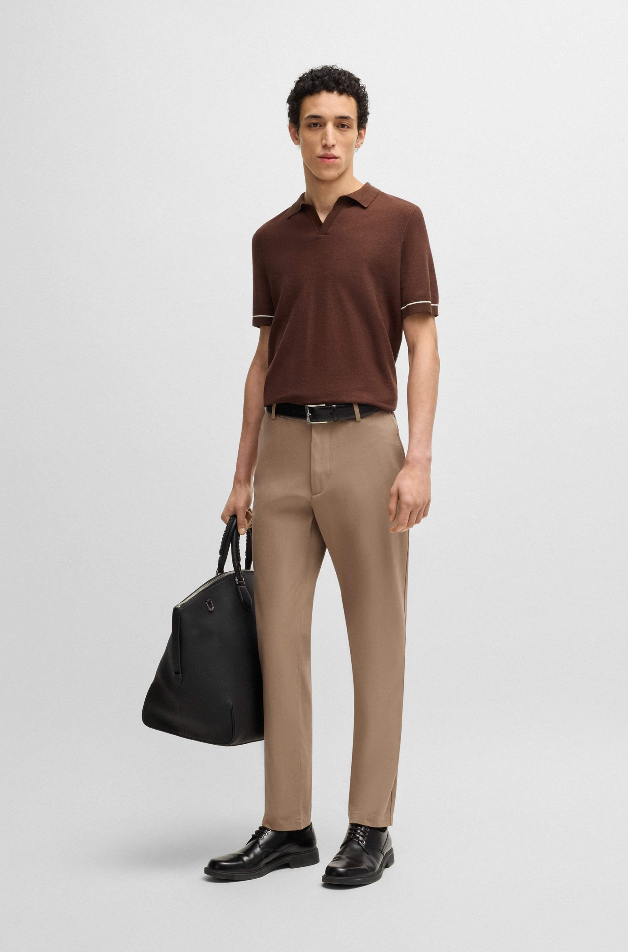 Modern-fit trousers in a stretch-cotton blend