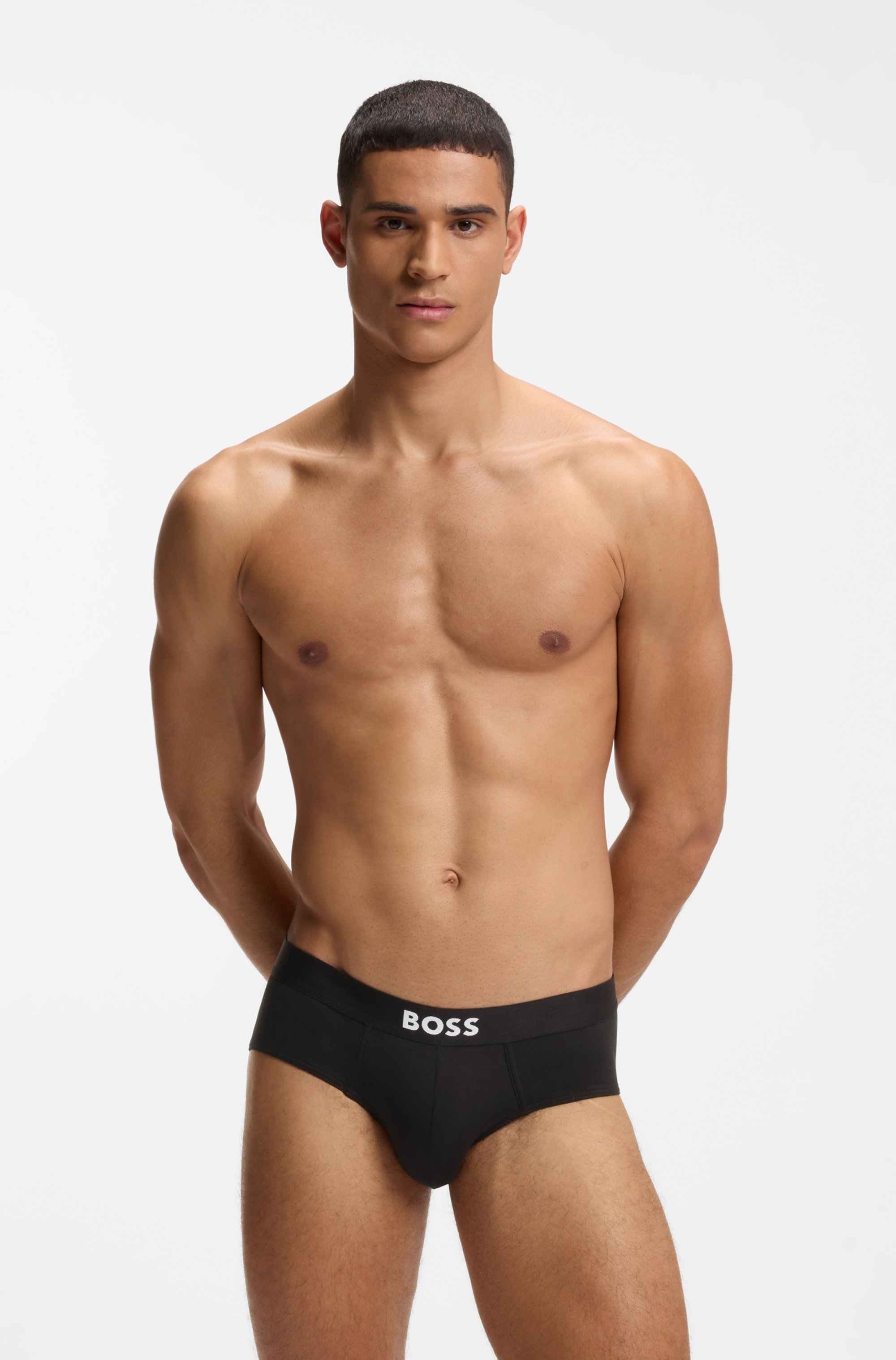 Three-pack low-rise briefs in stretch cotton