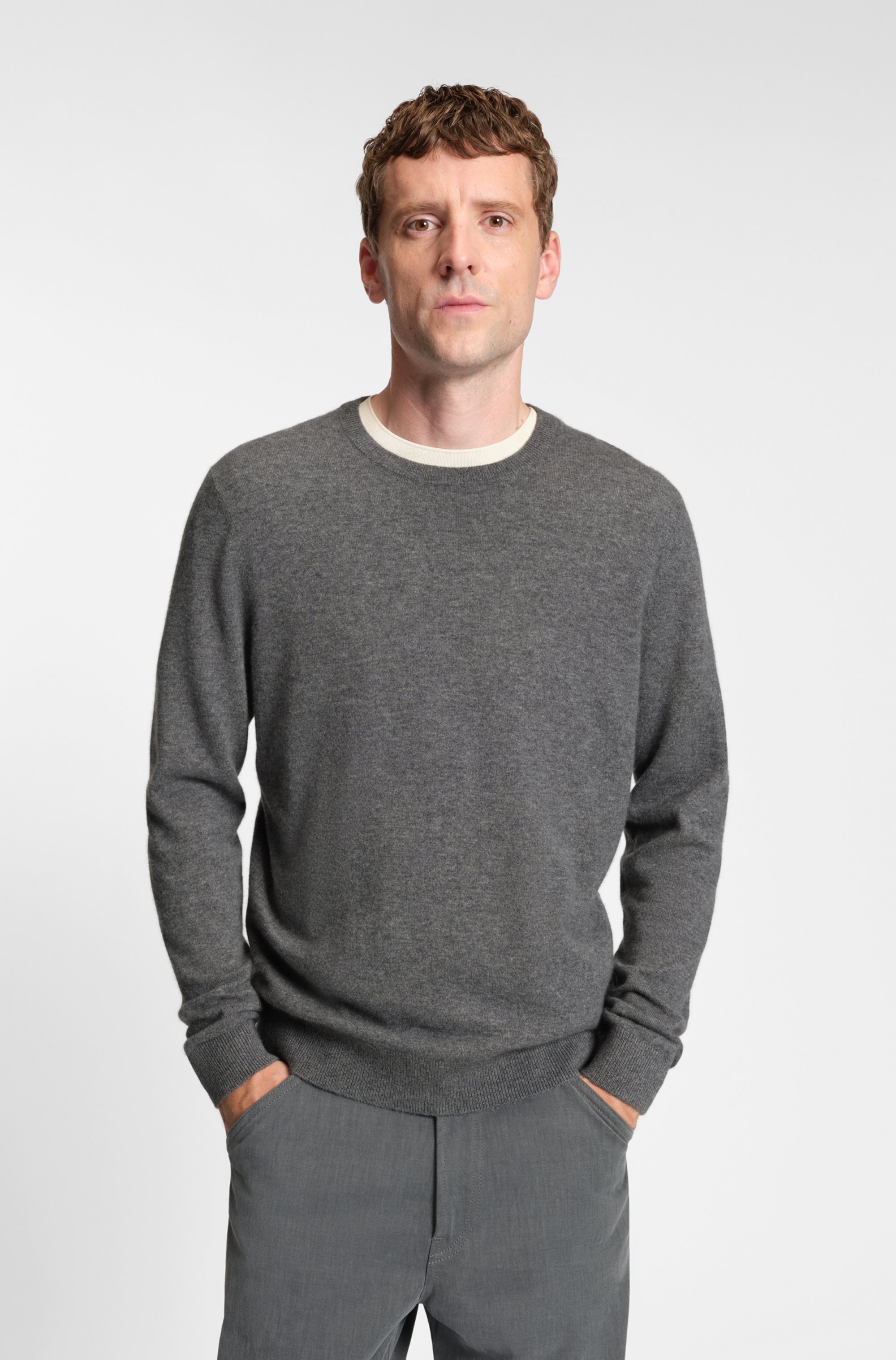 Regular-fit sweater in pure cashmere