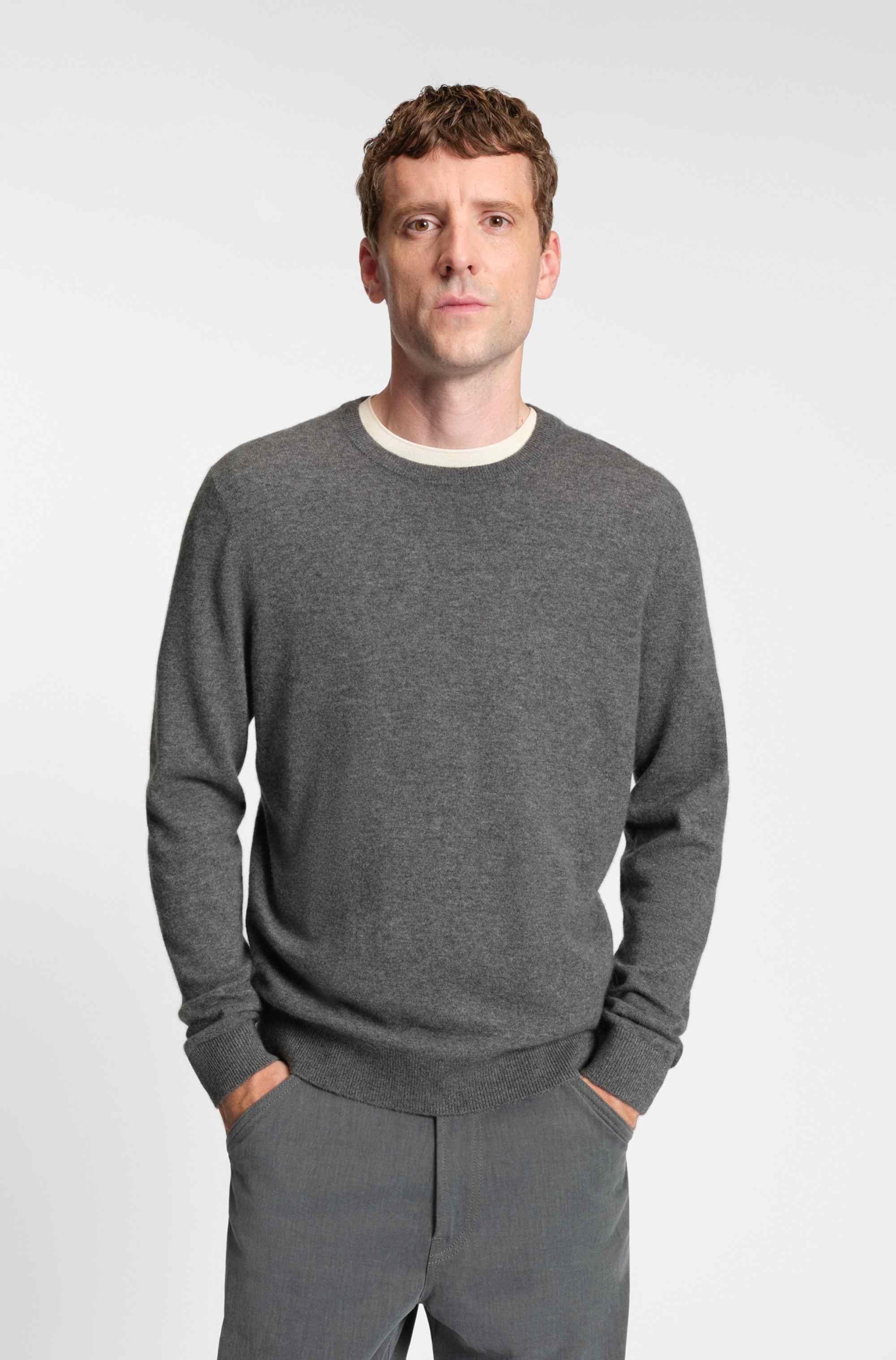 Regular-fit sweater in pure cashmere