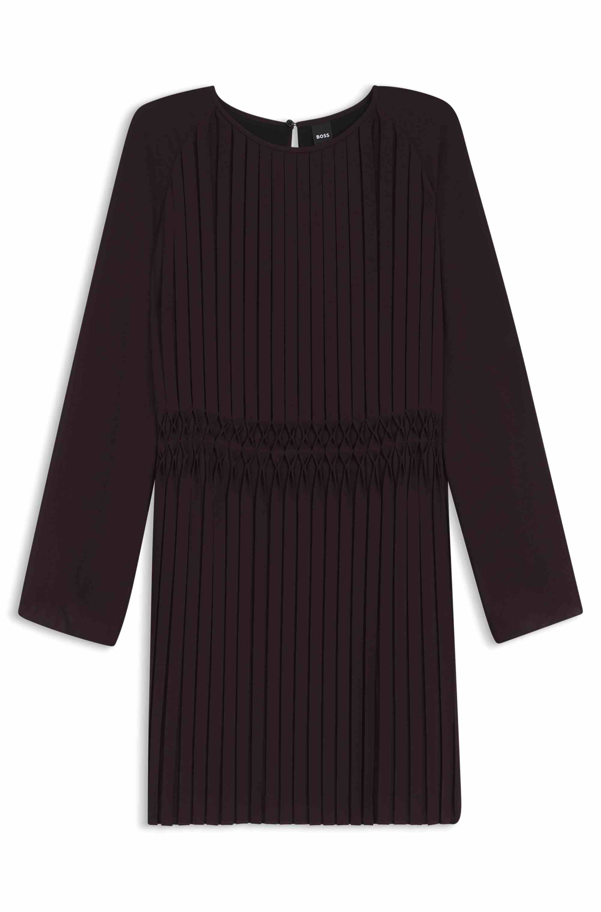 Plissé dress with smocked waistband