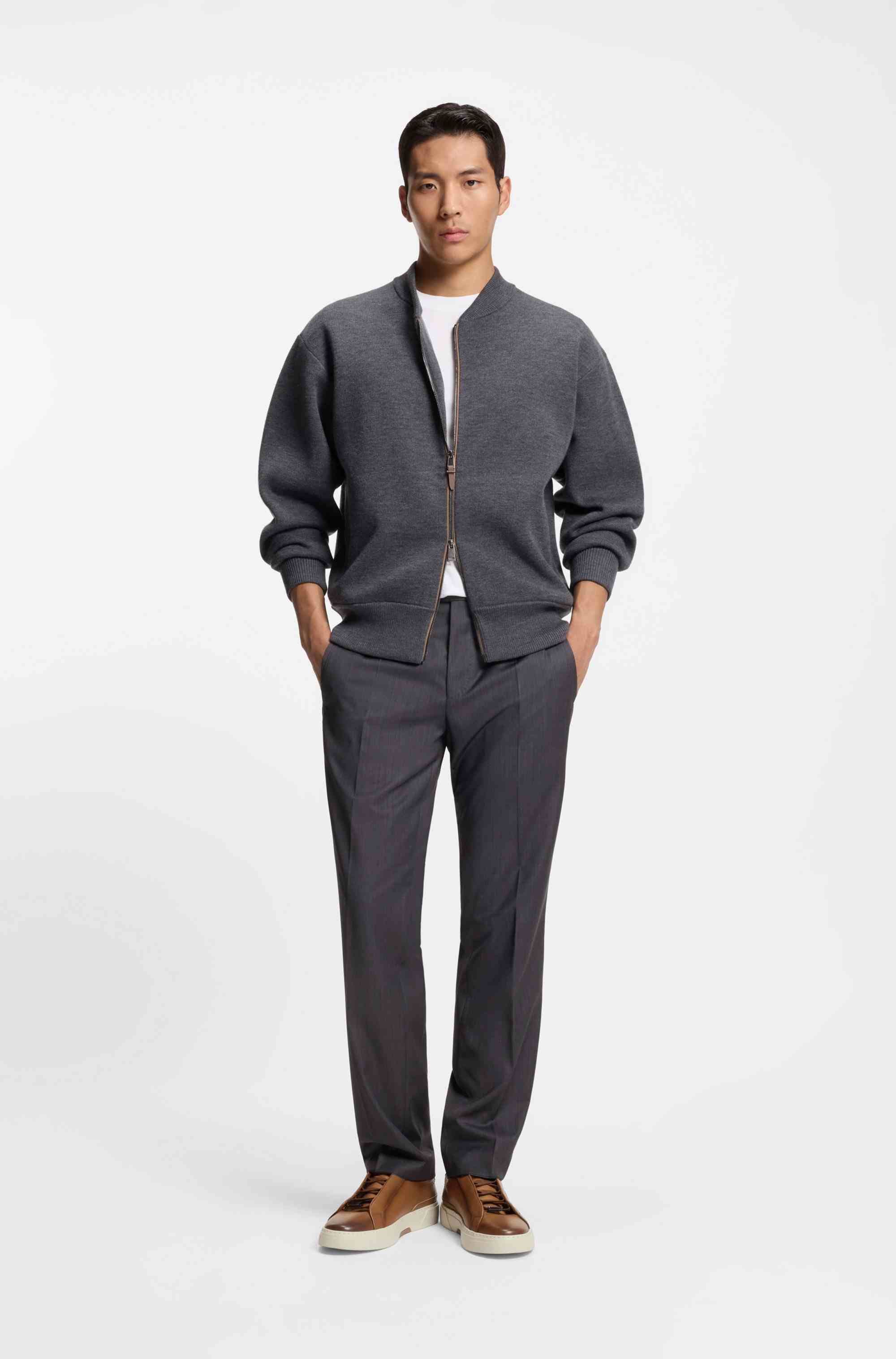 Gary leather trainers with hidden laces