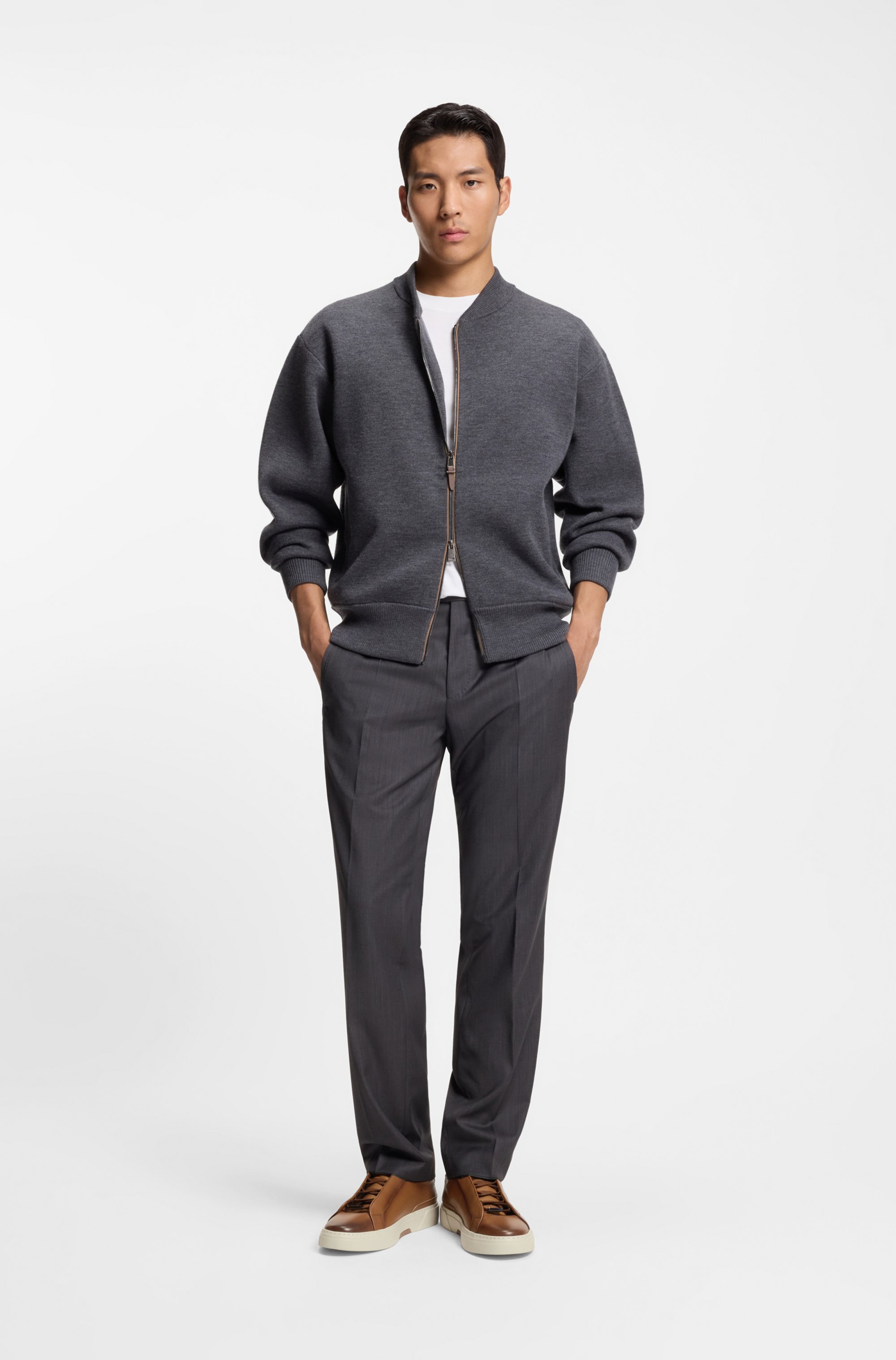 Gary leather trainers with hidden laces