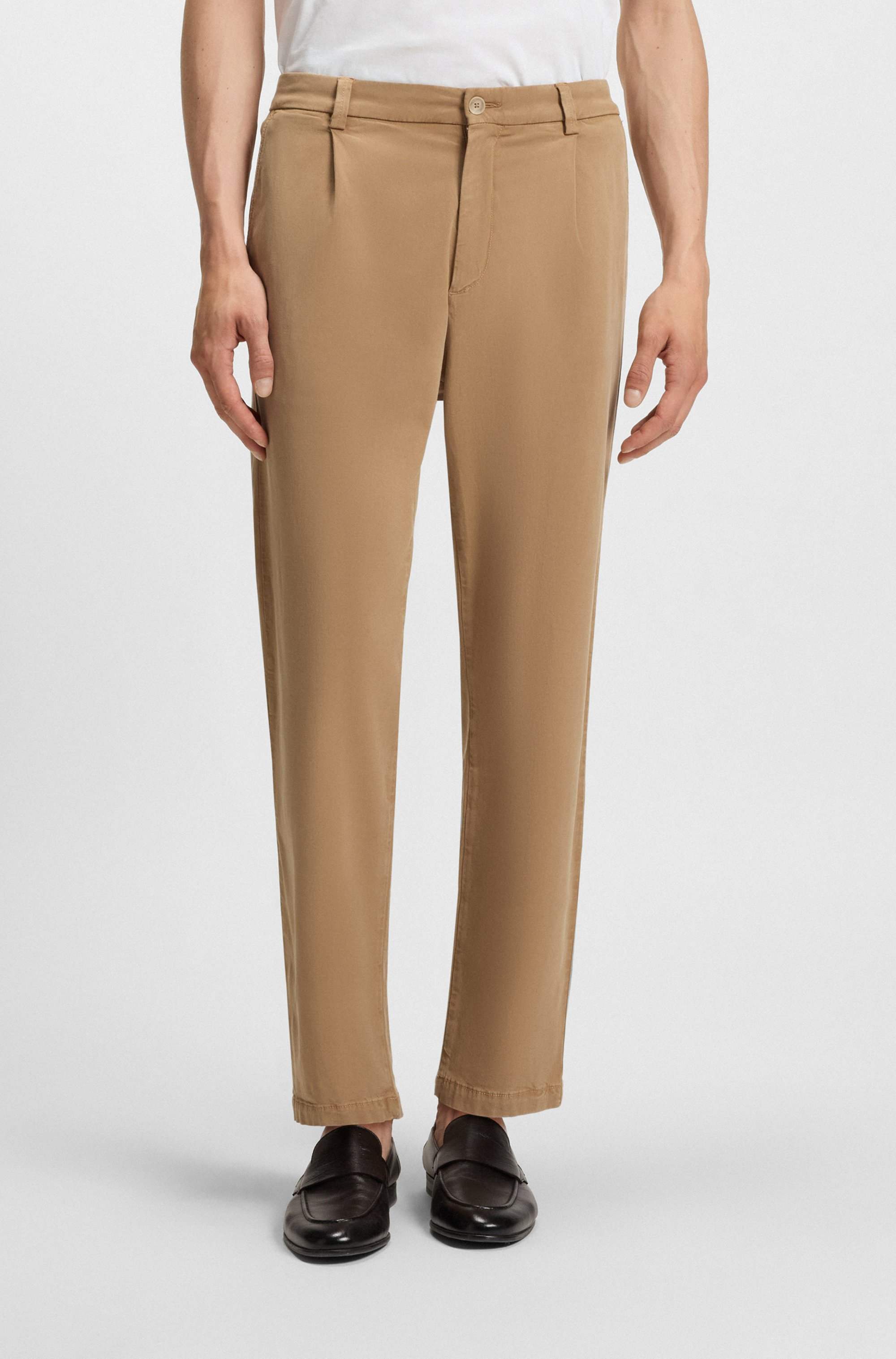 Tapered-fit trousers in stretch twill