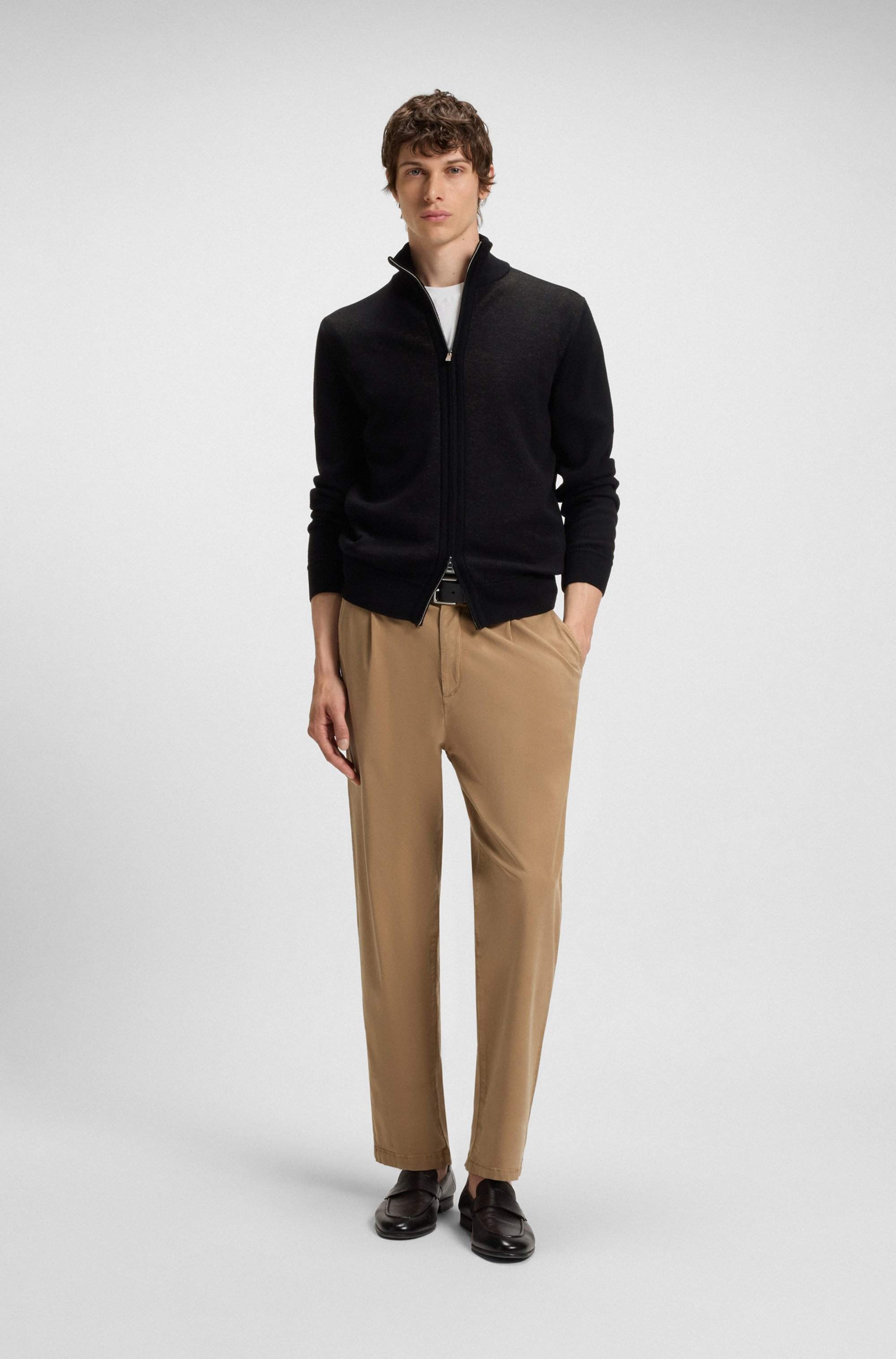 Tapered-fit trousers in stretch twill