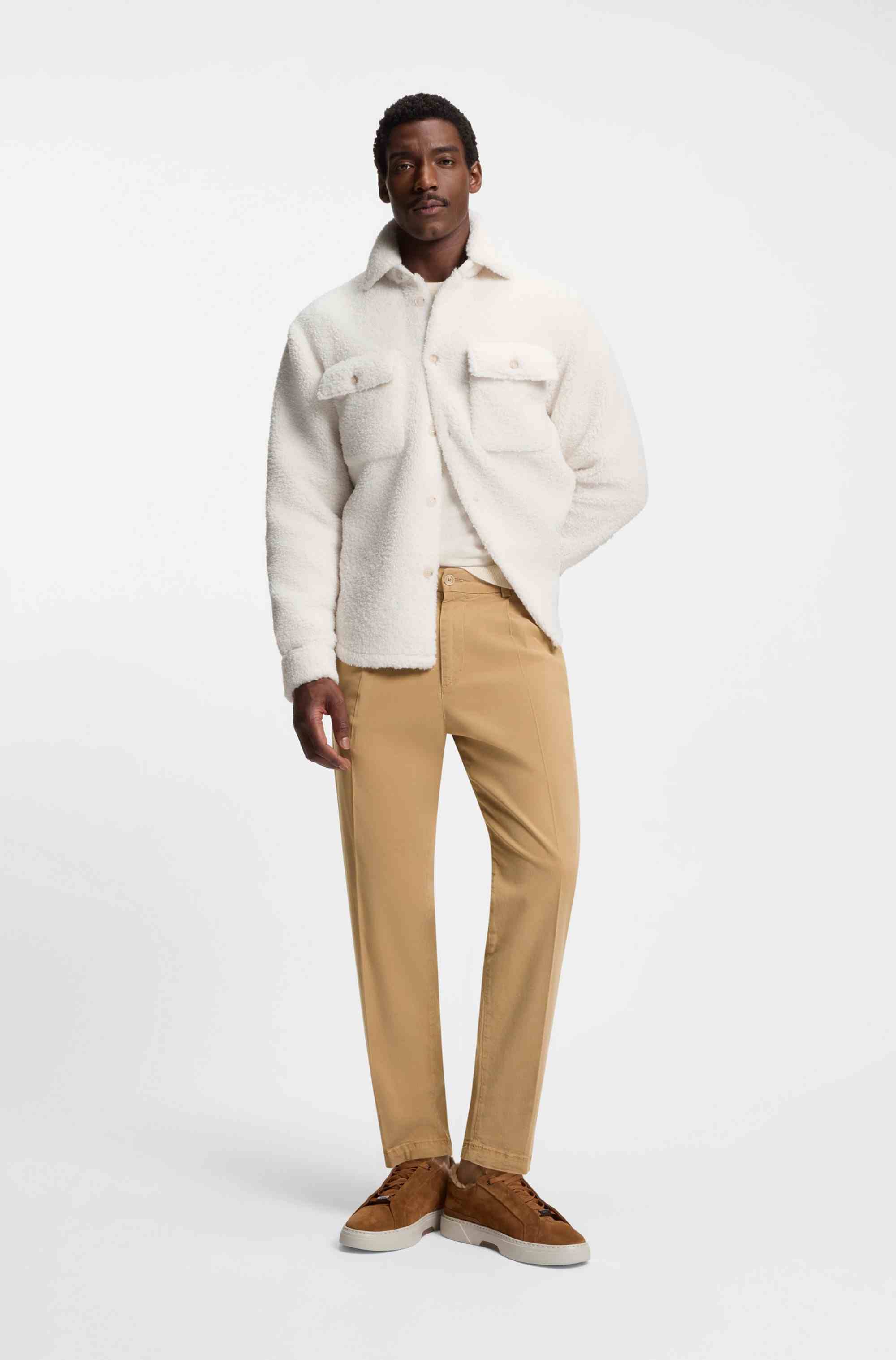 Tapered-fit trousers in stretch twill