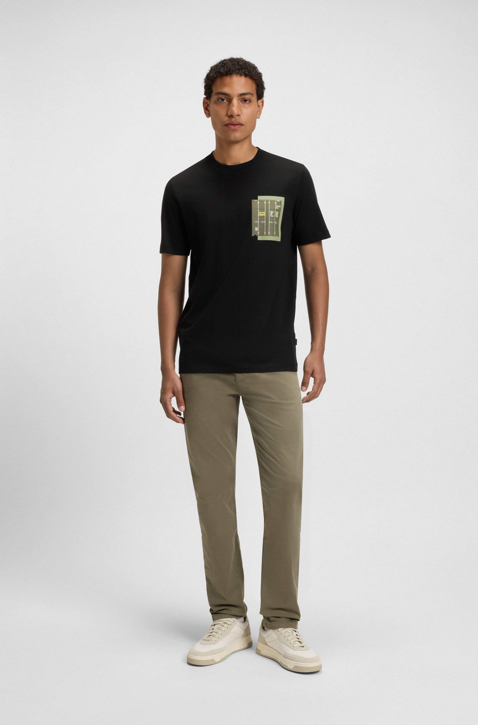 Cotton-jersey T-shirt with logo artwork