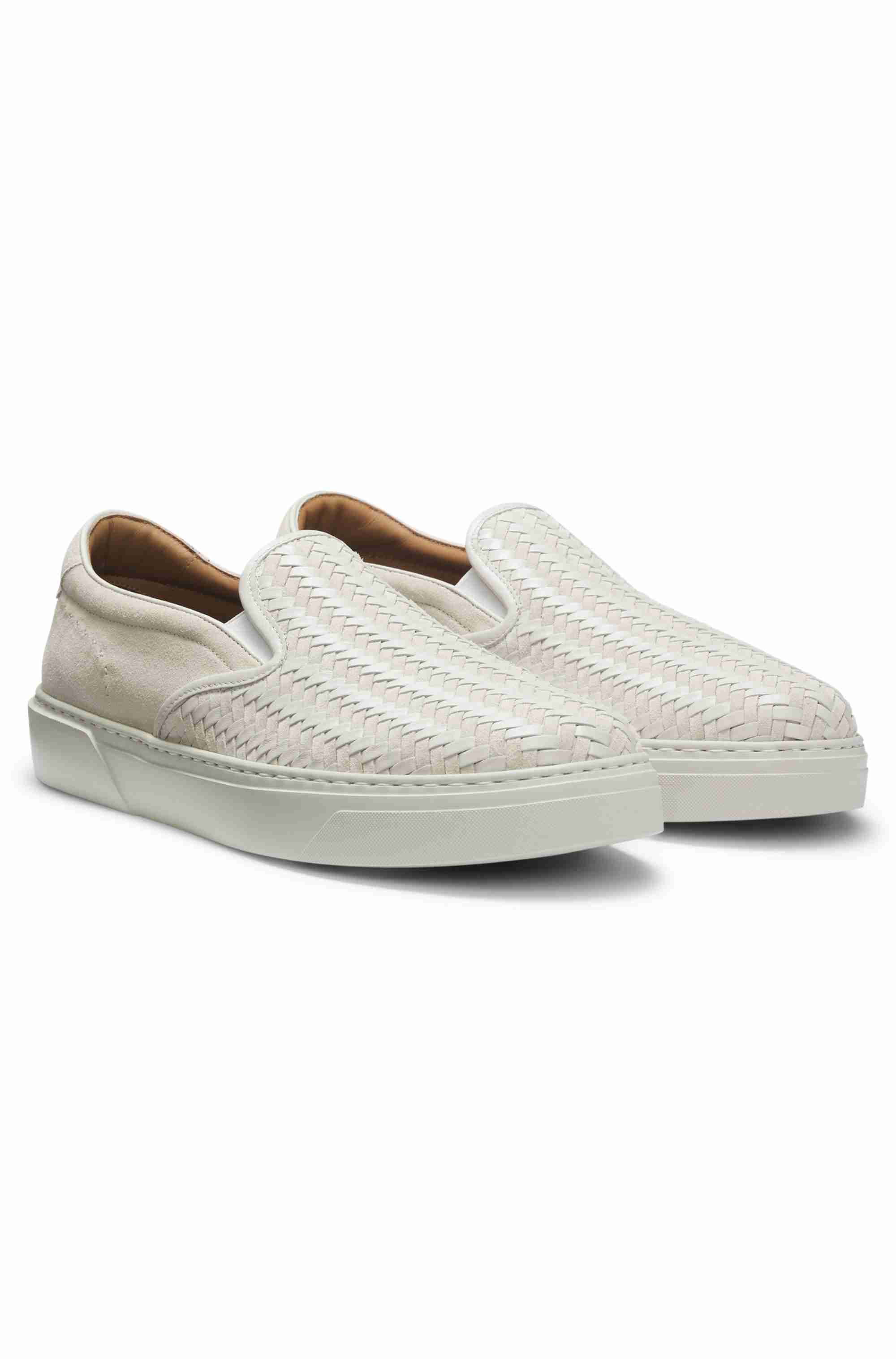 Gary slip-on trainers with woven and plain suede