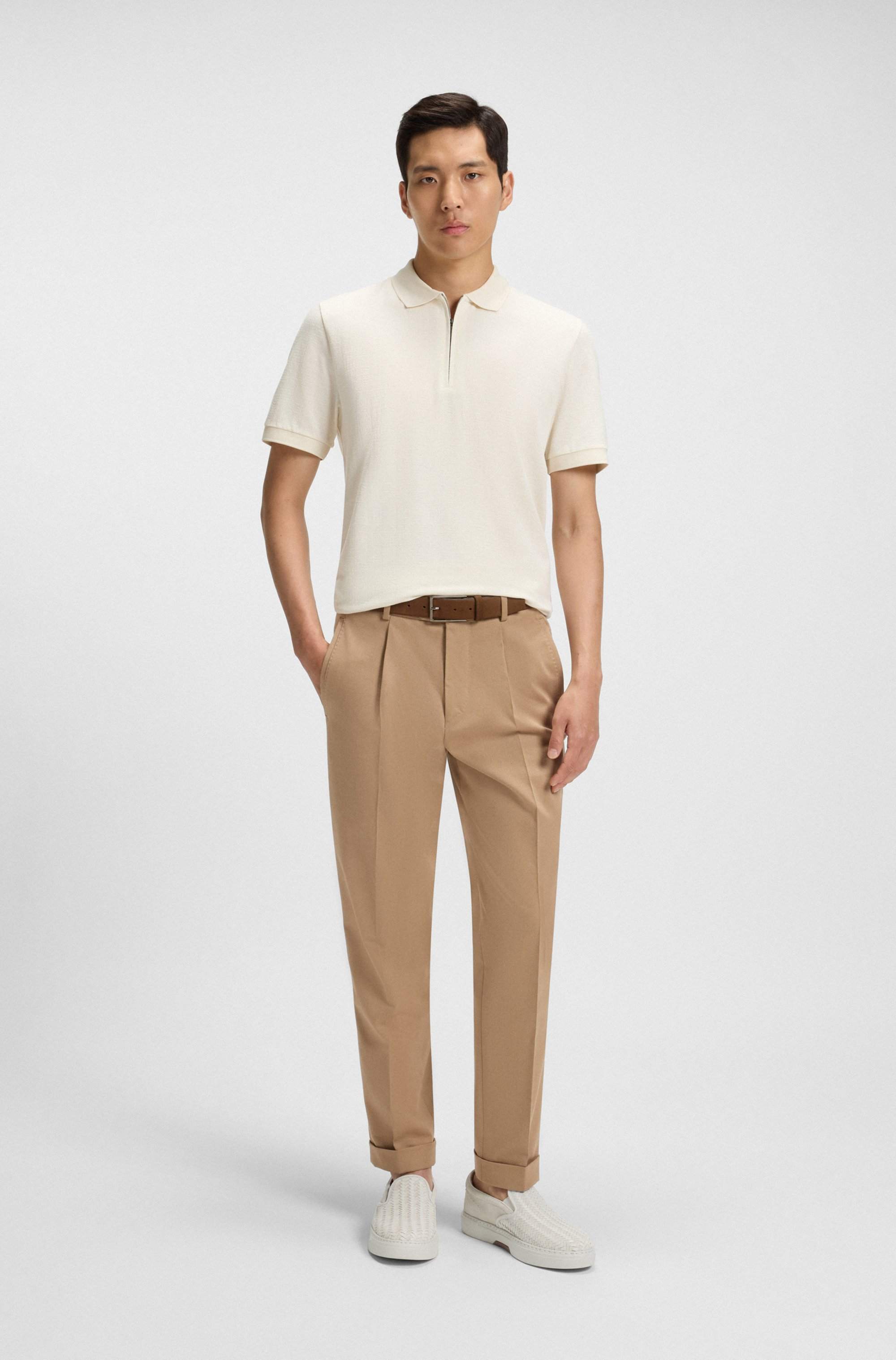 Gary slip-on trainers with woven and plain suede