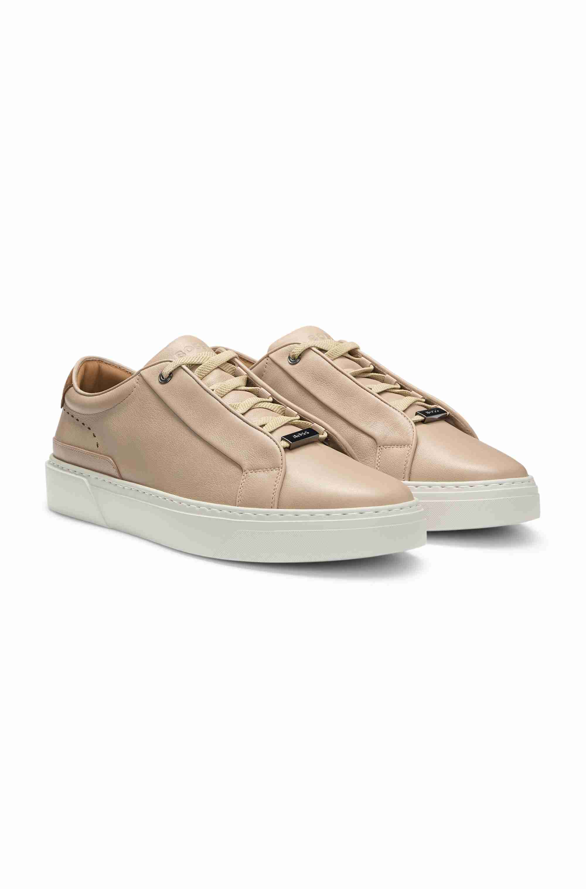 Gary leather trainers with suede backtab