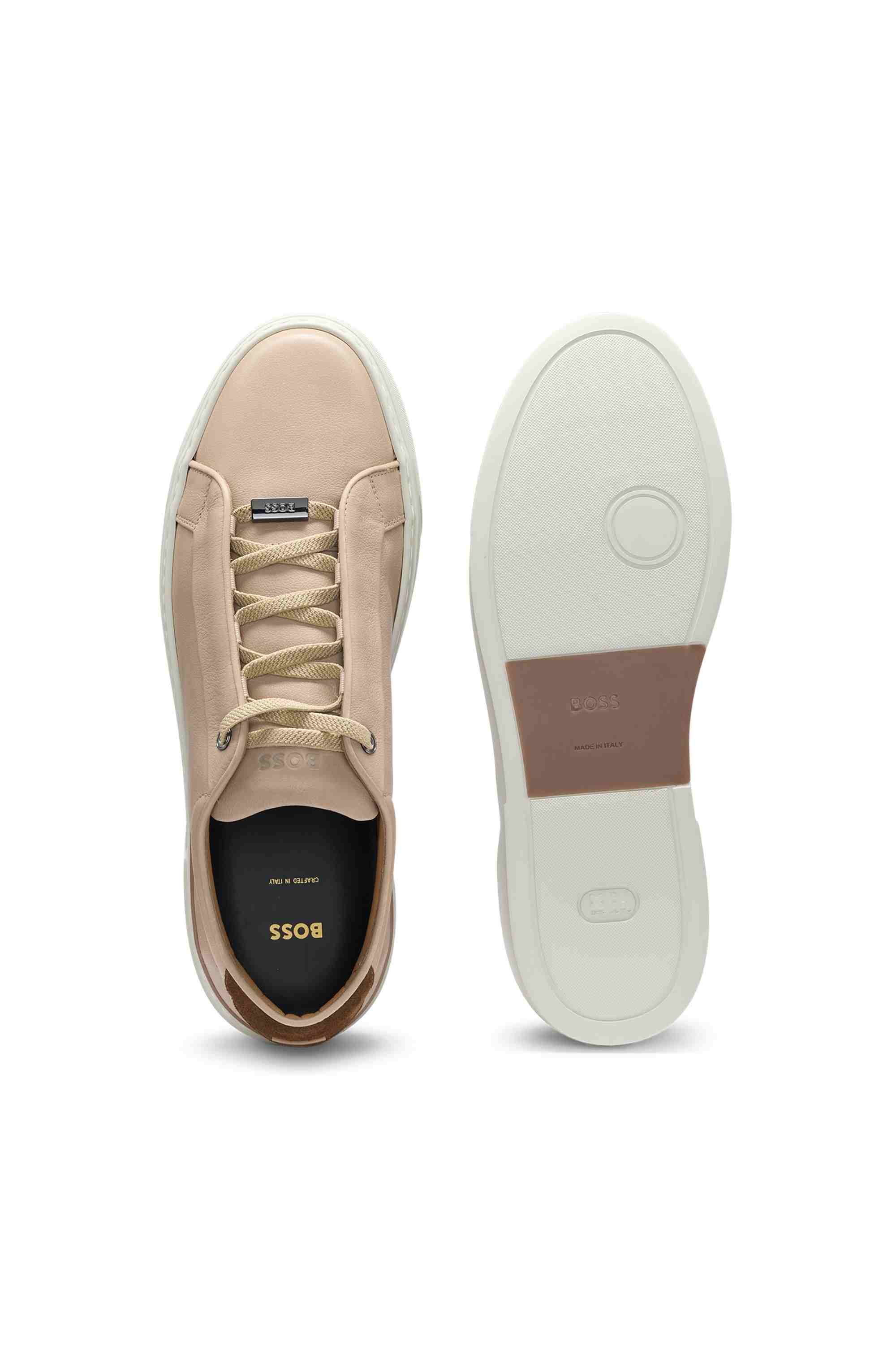 Gary leather trainers with suede backtab