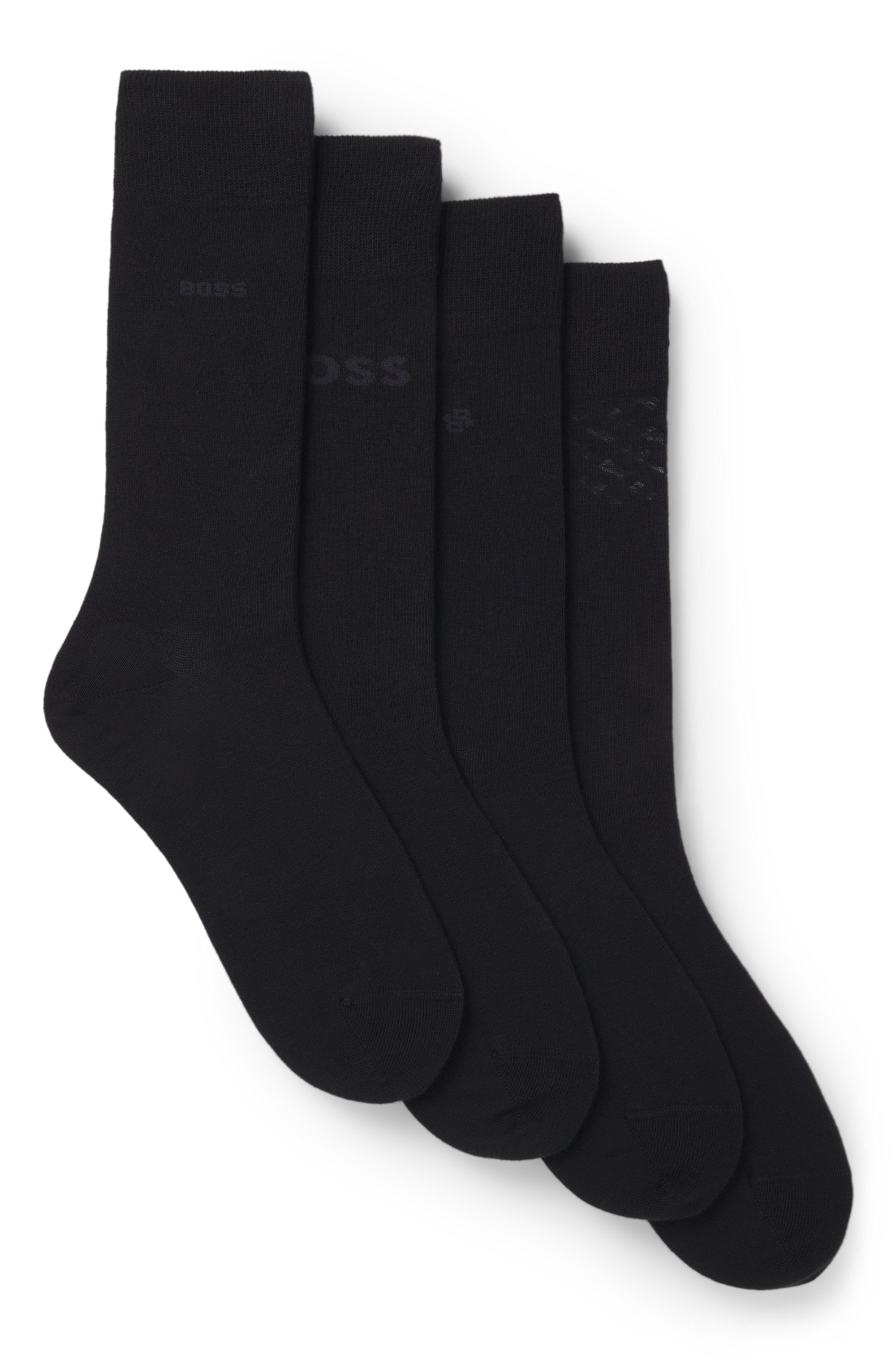 Four-pack of regular-length socks with branding