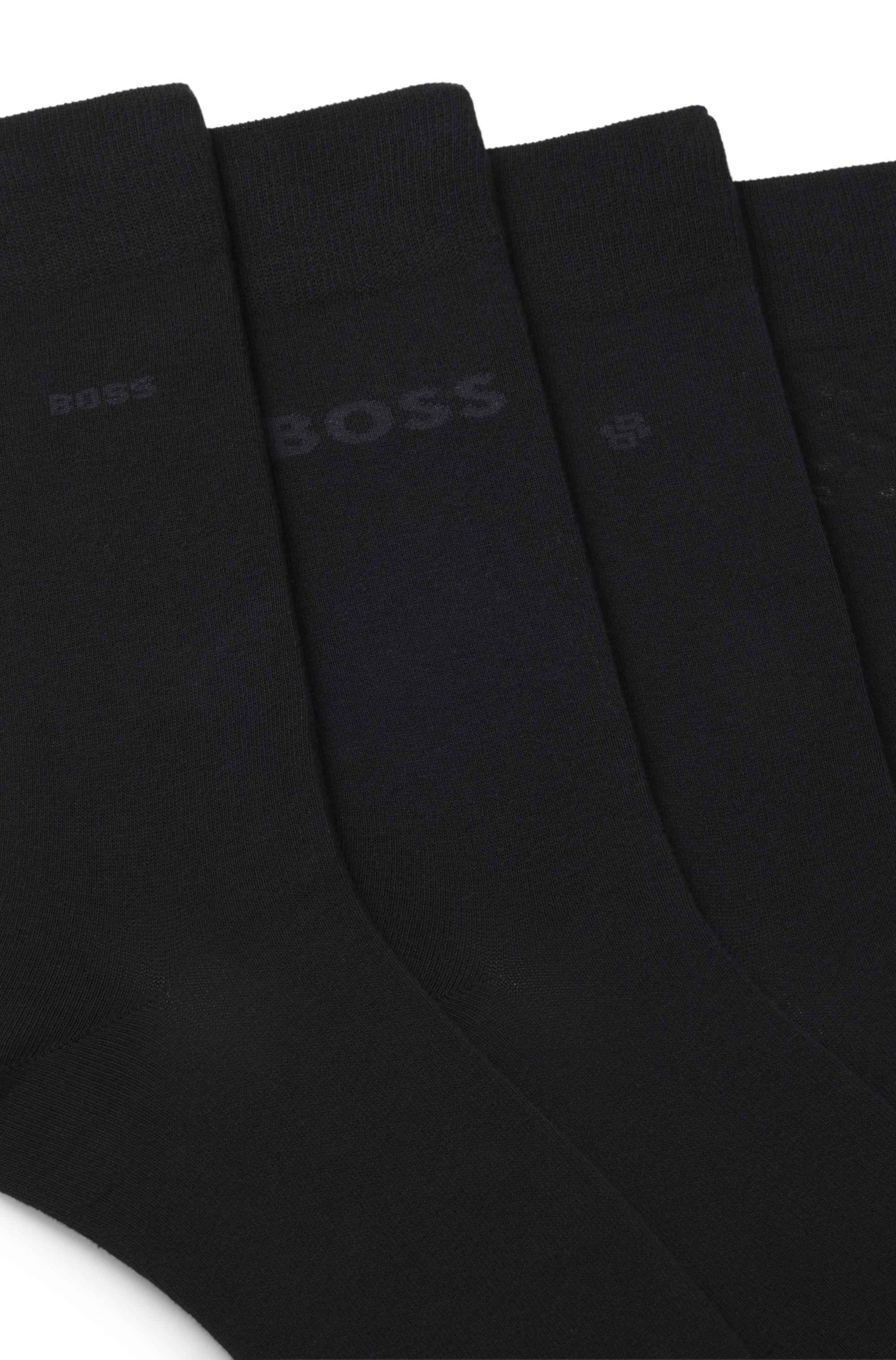 Four-pack of regular-length socks with branding