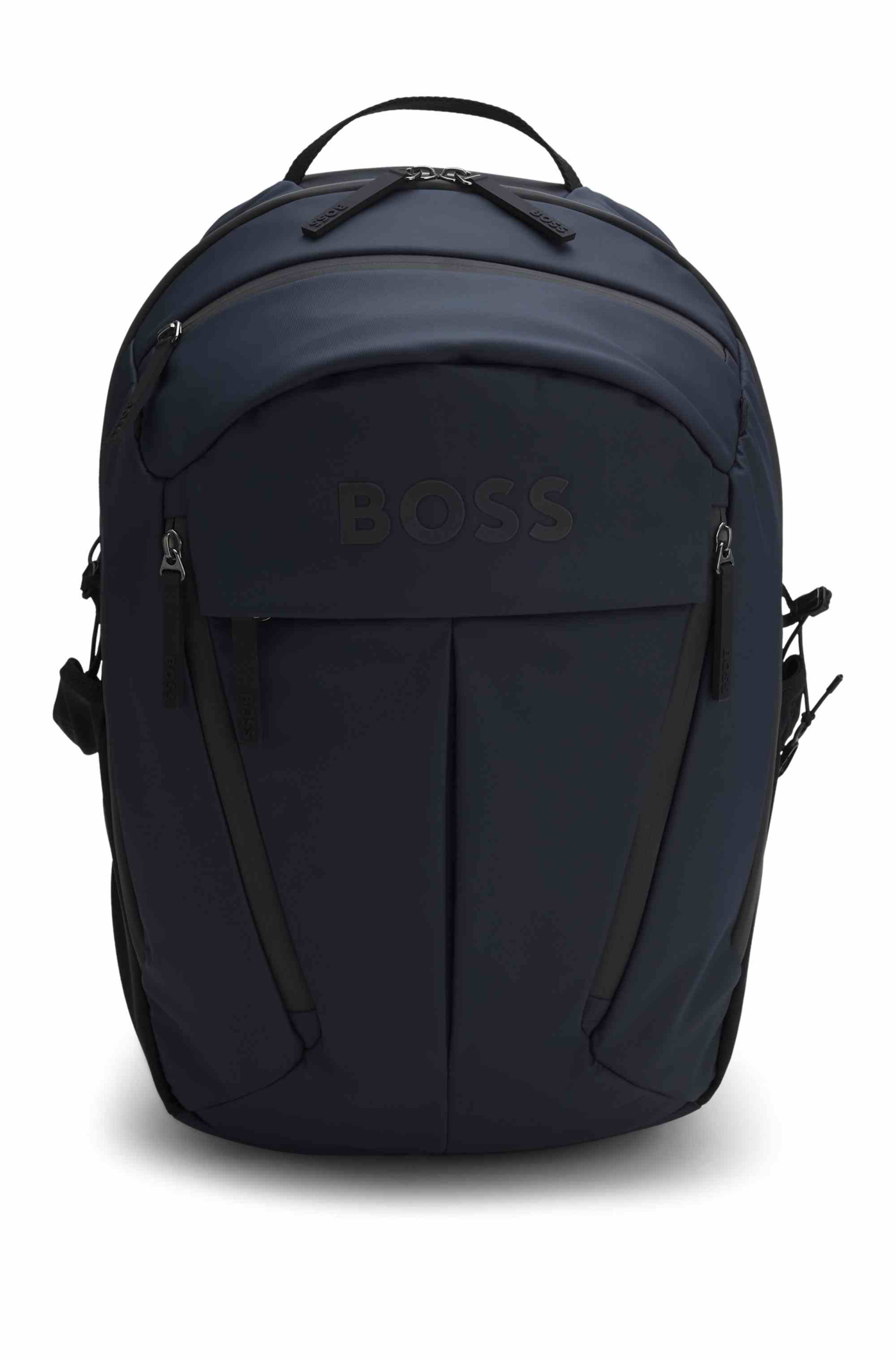 Faux-leather backpack with logo detail