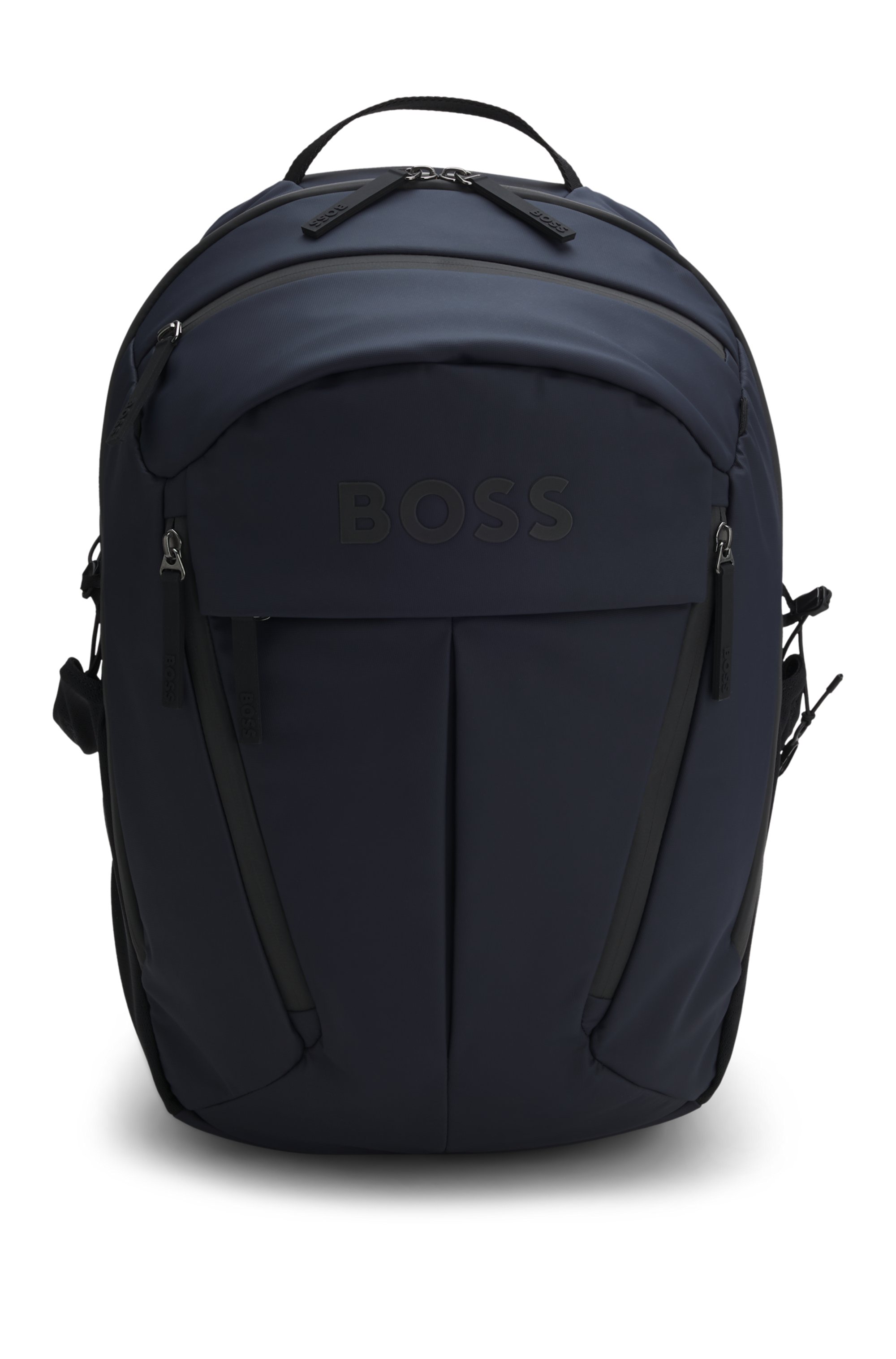 Faux-leather backpack with logo detail