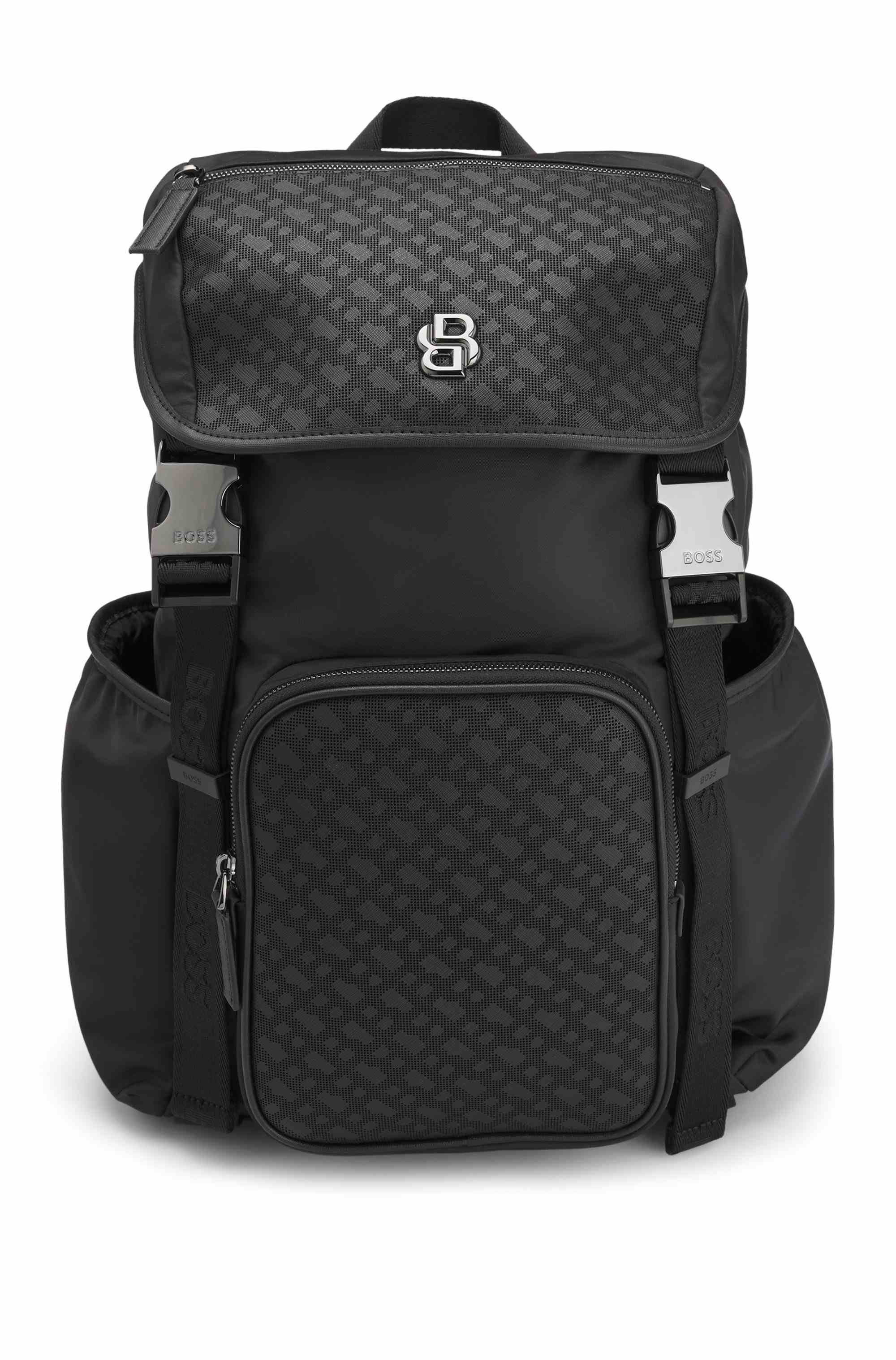 Twill backpack with Double B monogram