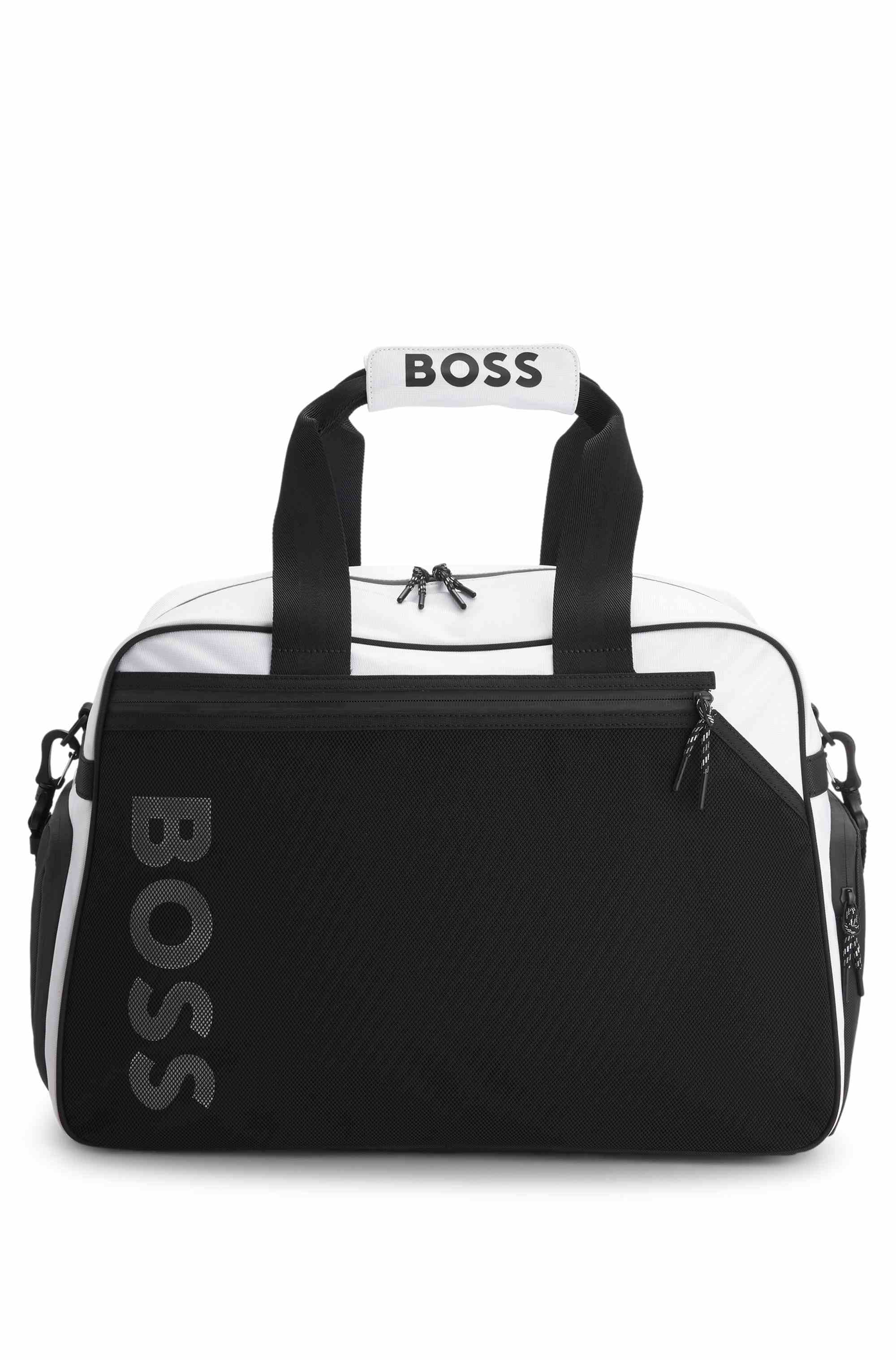 Colour-blocked holdall with reflective logo