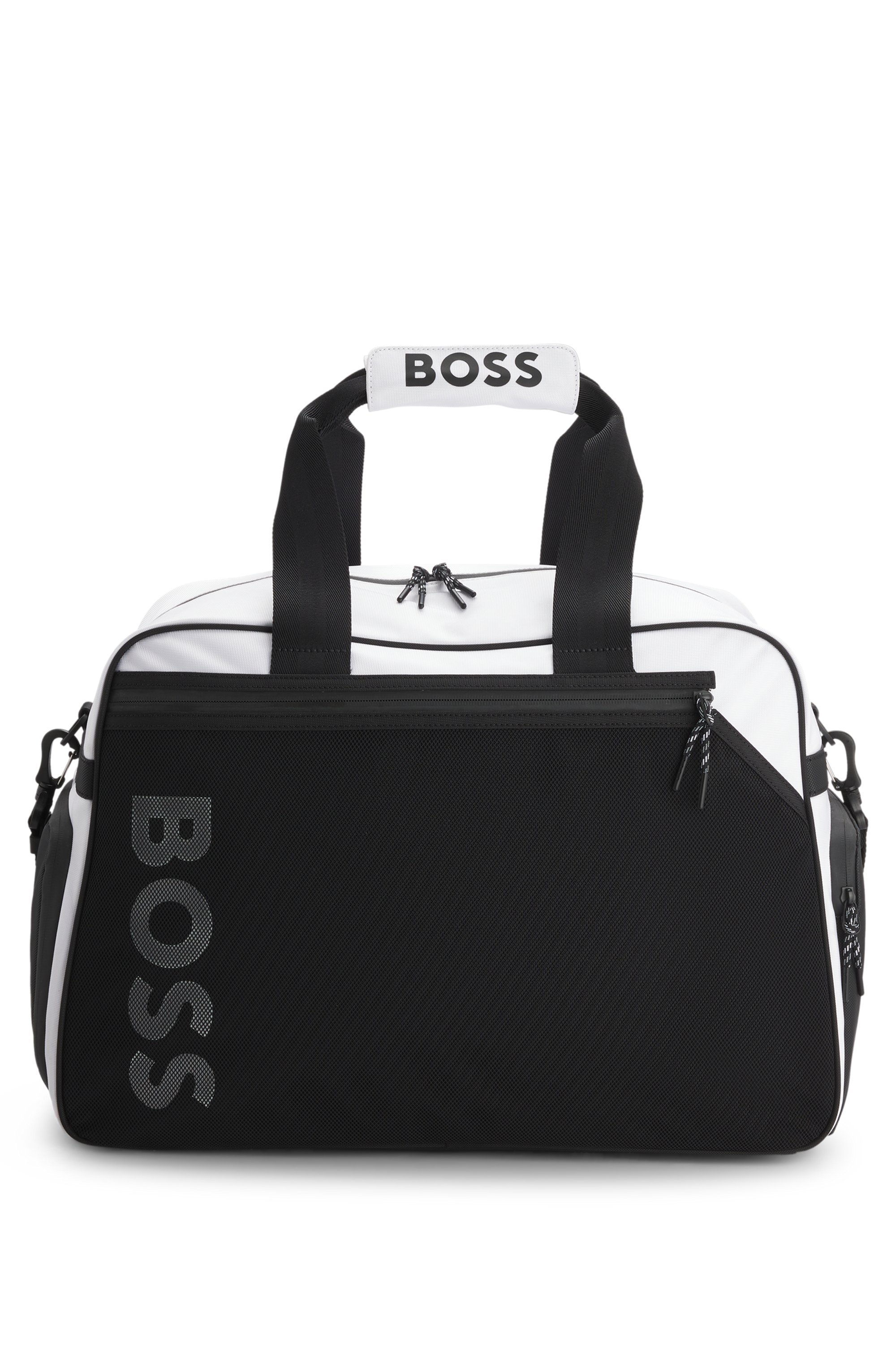 Colour-blocked holdall with reflective logo