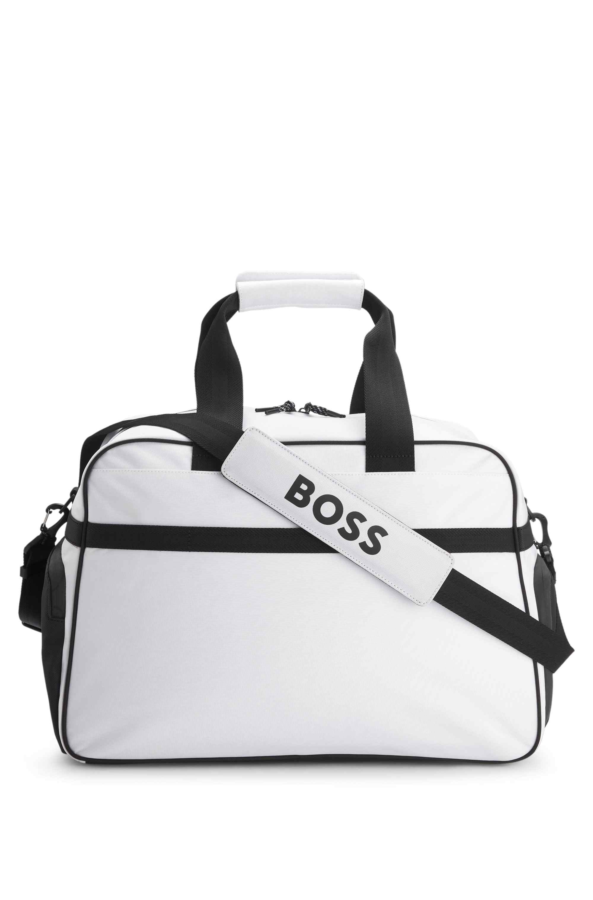 Colour-blocked holdall with reflective logo