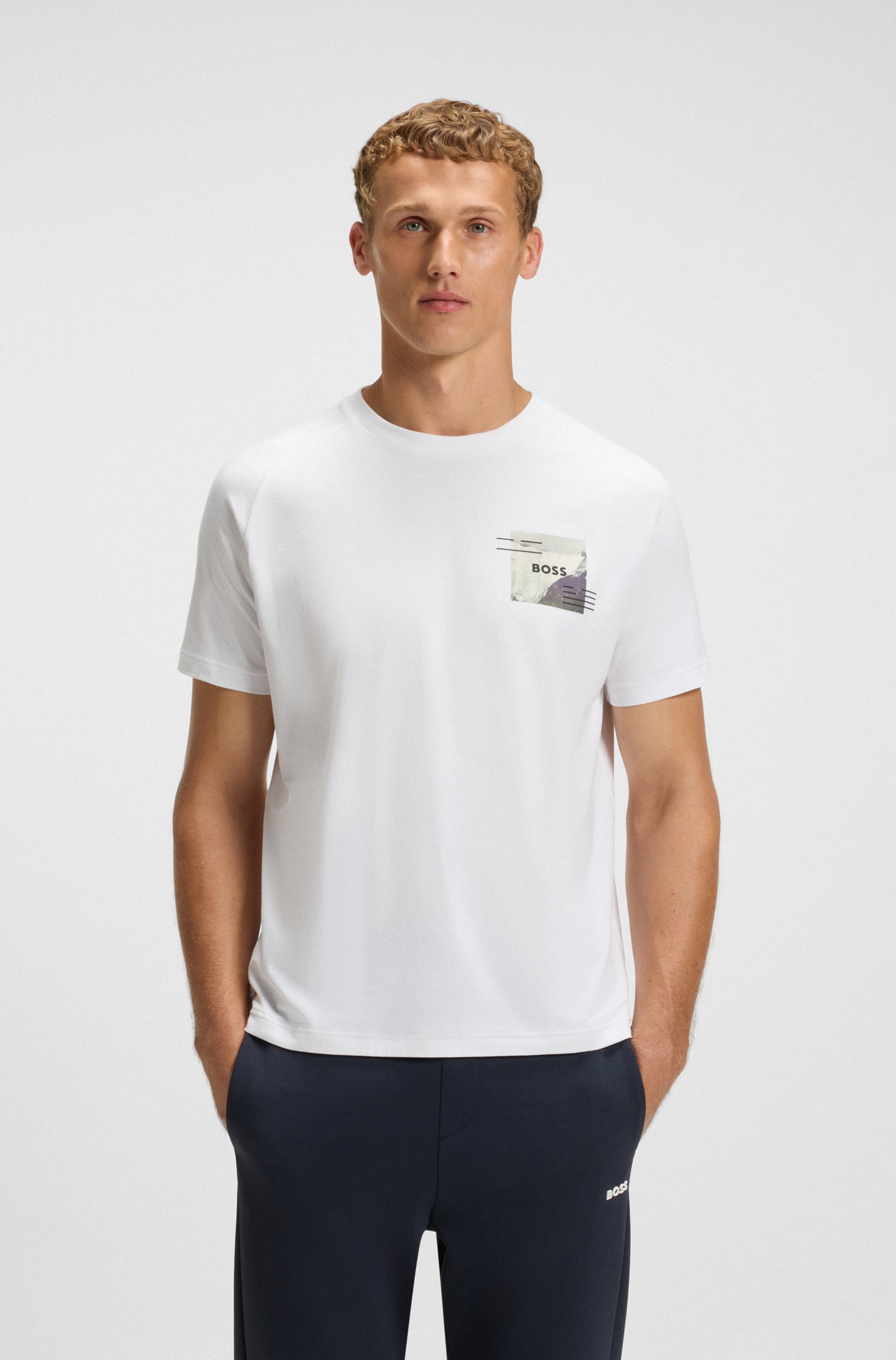 Relaxed-fit T-shirt with decorative reflective accents
