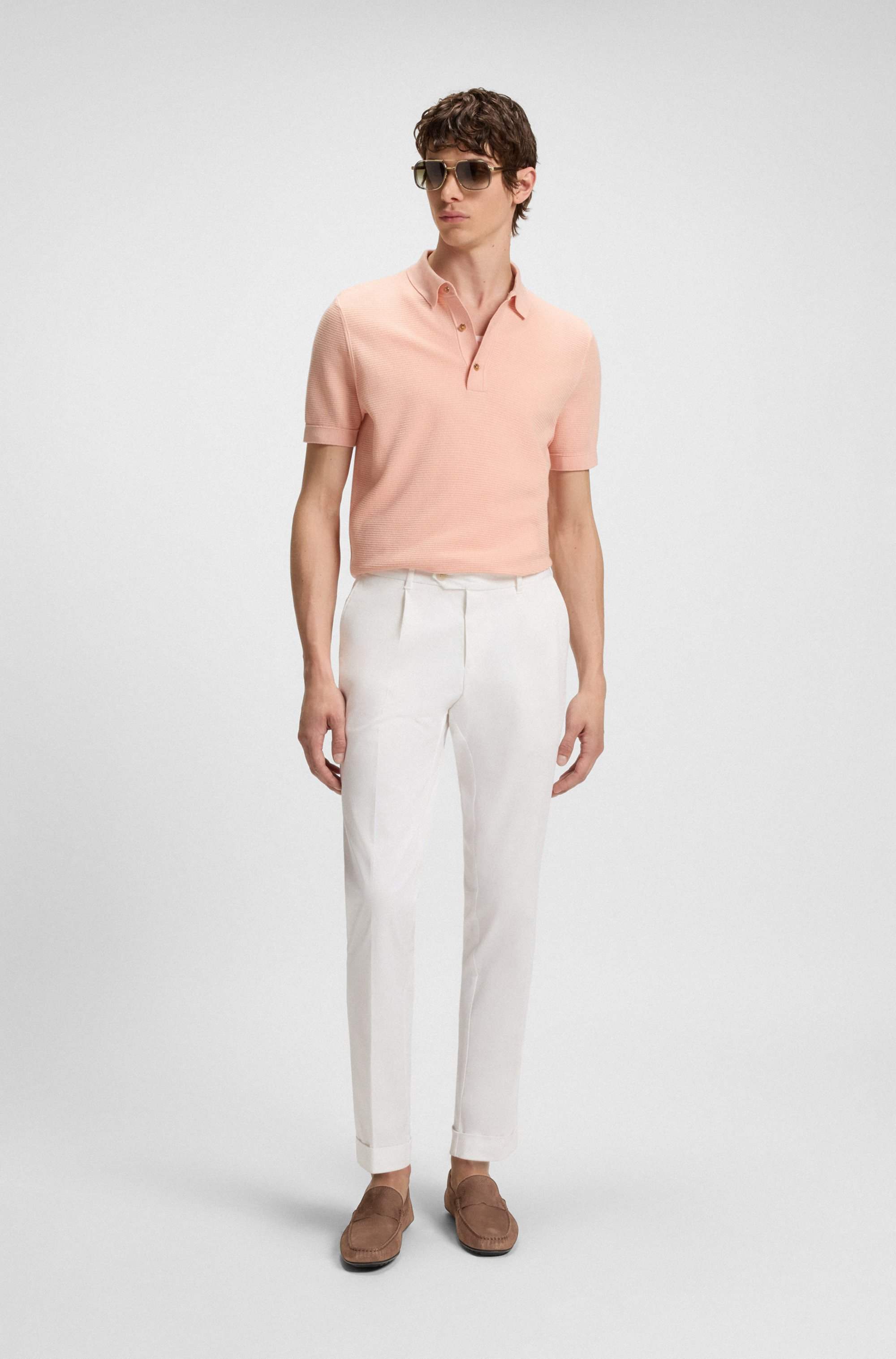 Nubuck-leather loafers with driver sole