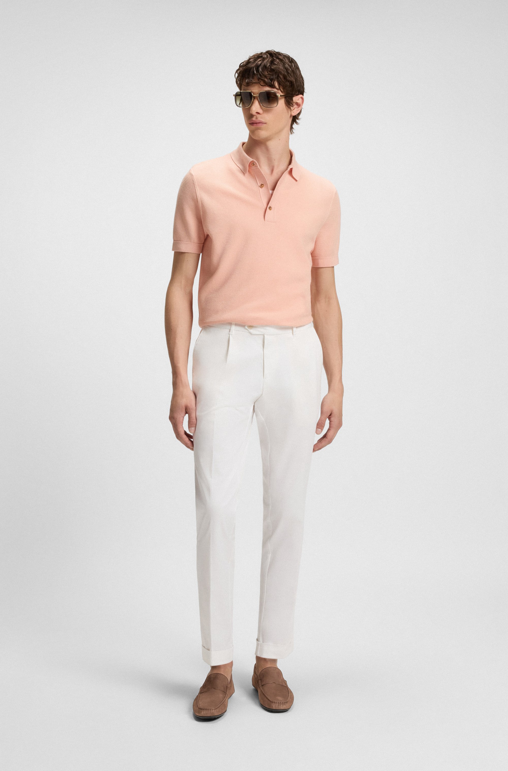 Nubuck-leather loafers with driver sole