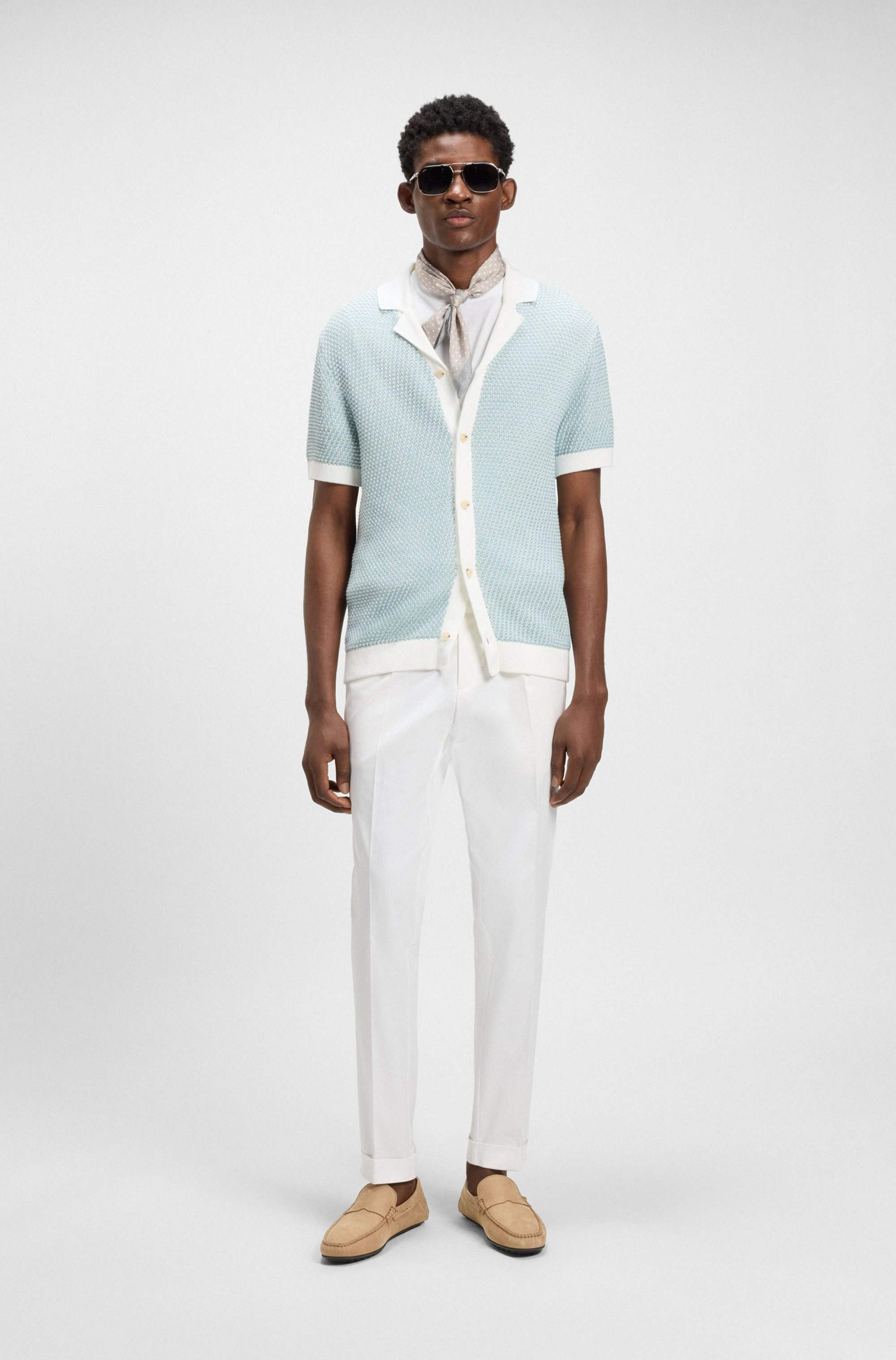 Nubuck-leather loafers with driver sole