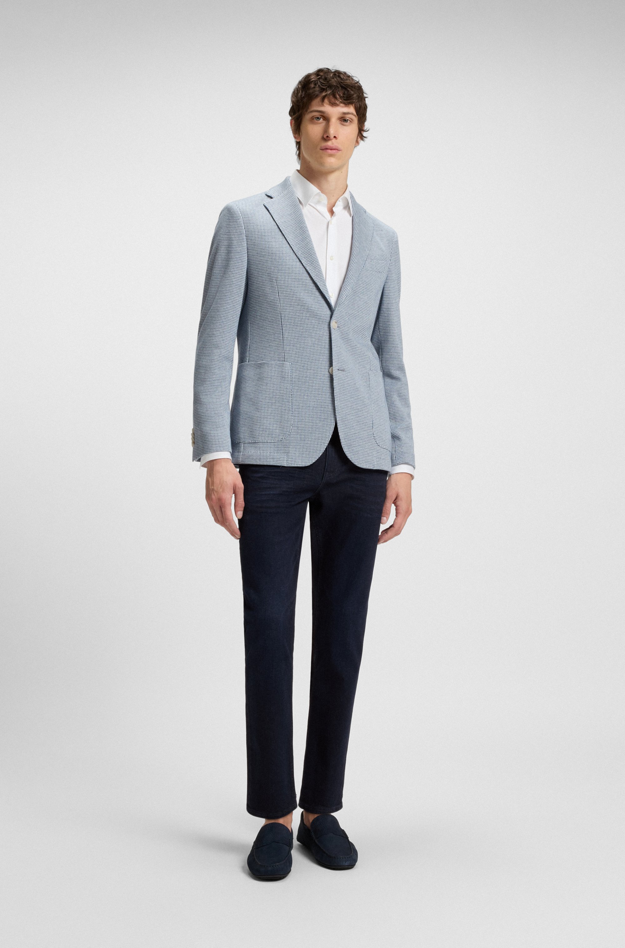 Nubuck-leather loafers with driver sole