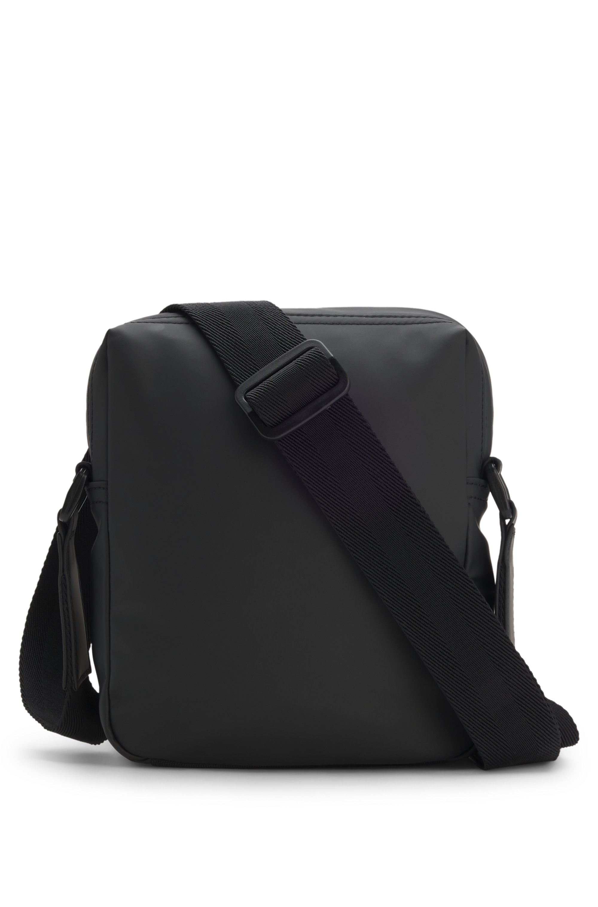 Coated fabric reporter bag with logo patch