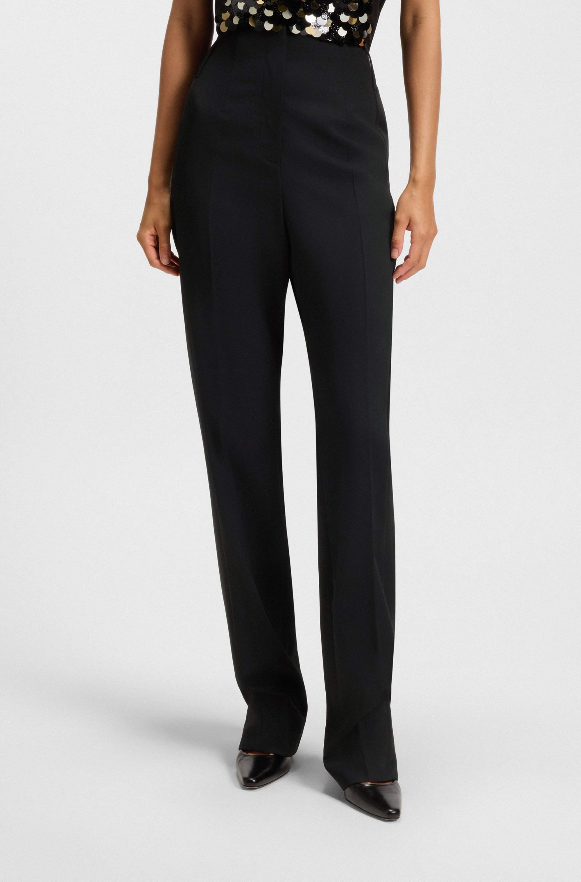 Regular-fit tuxedo trousers in virgin-wool twill