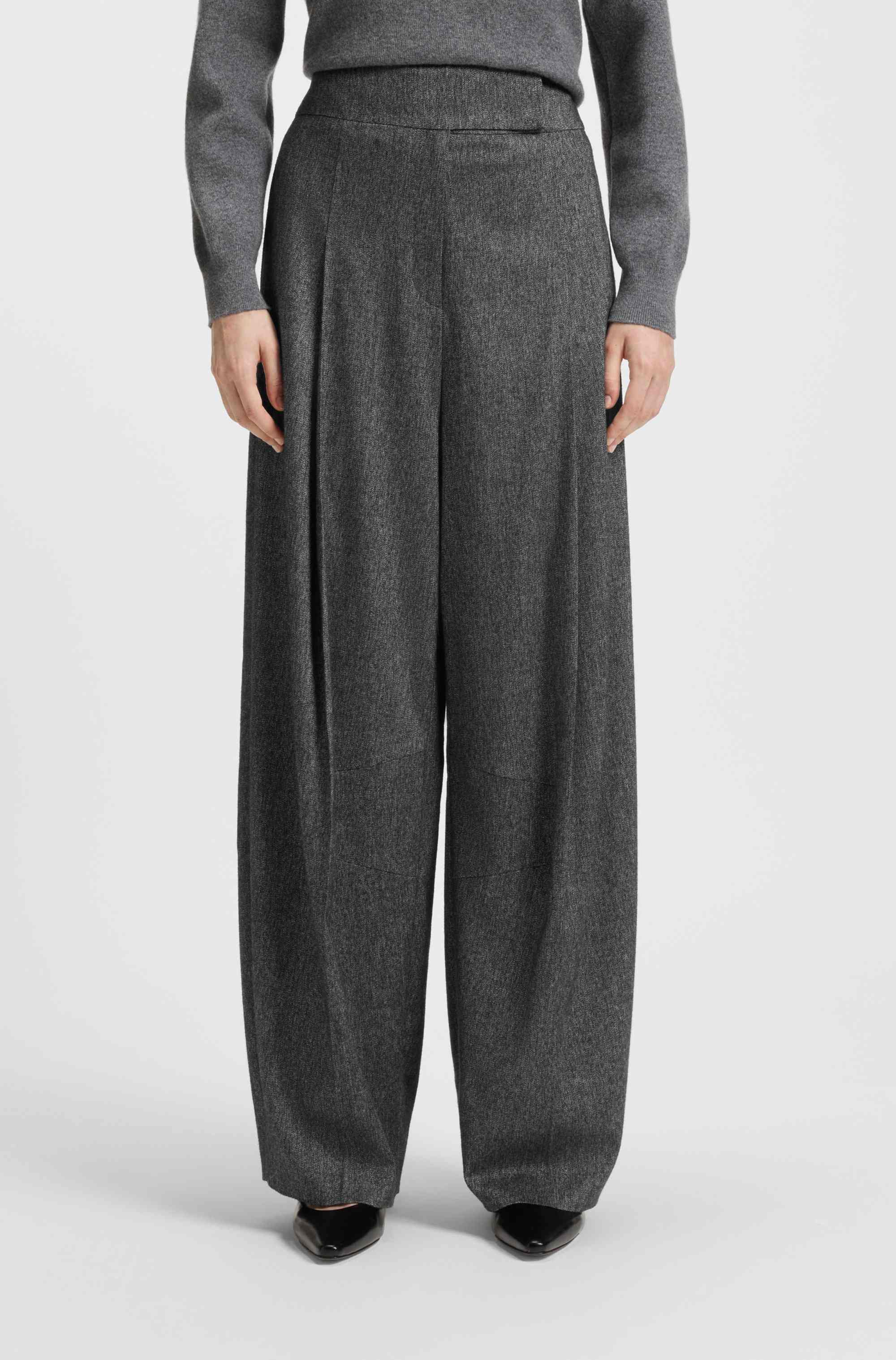 Oversized-fit trousers in structured stretch fabric