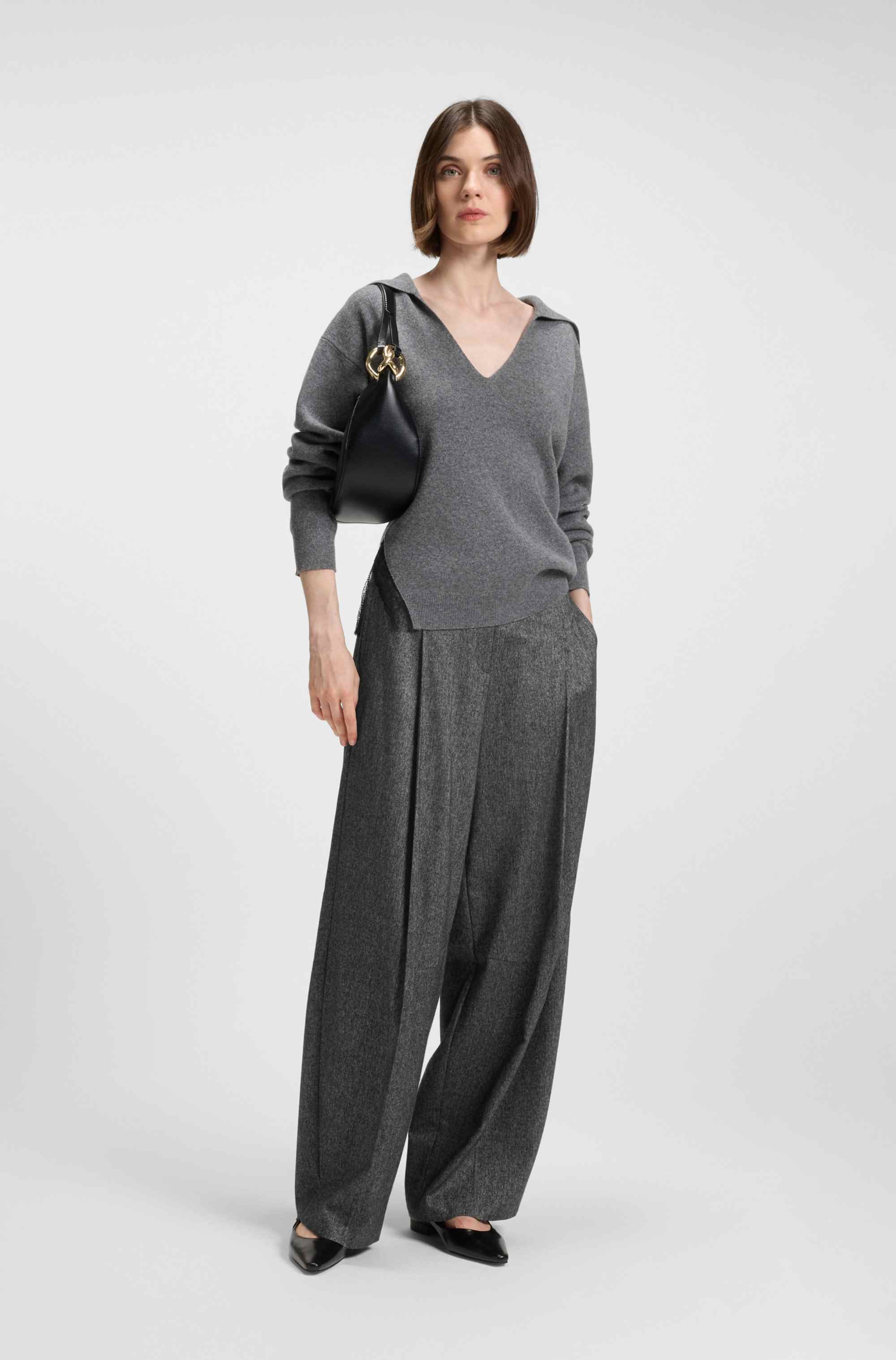 Oversized-fit trousers in structured stretch fabric