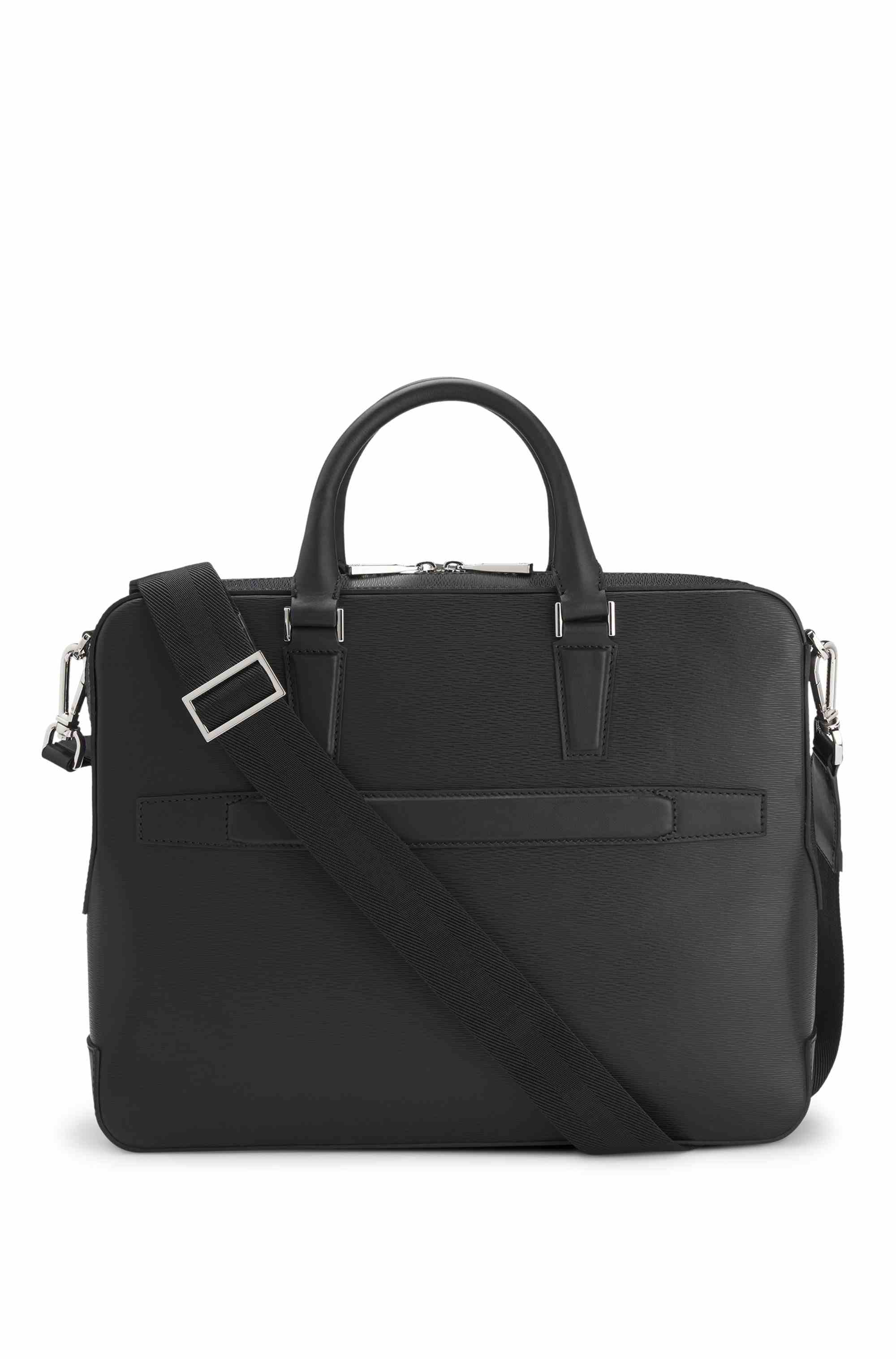 Leather document case with logo lettering