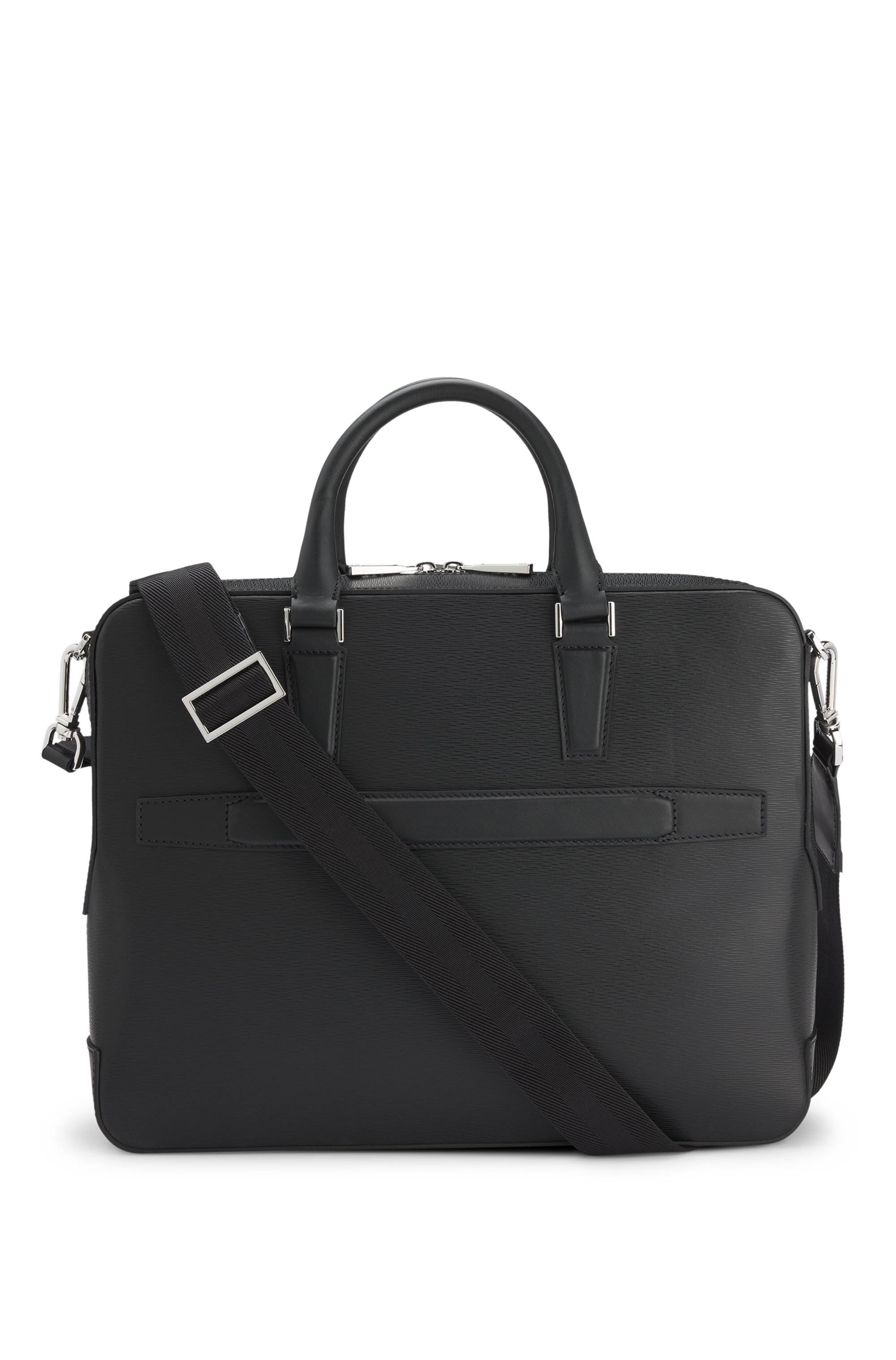 Leather document case with logo lettering