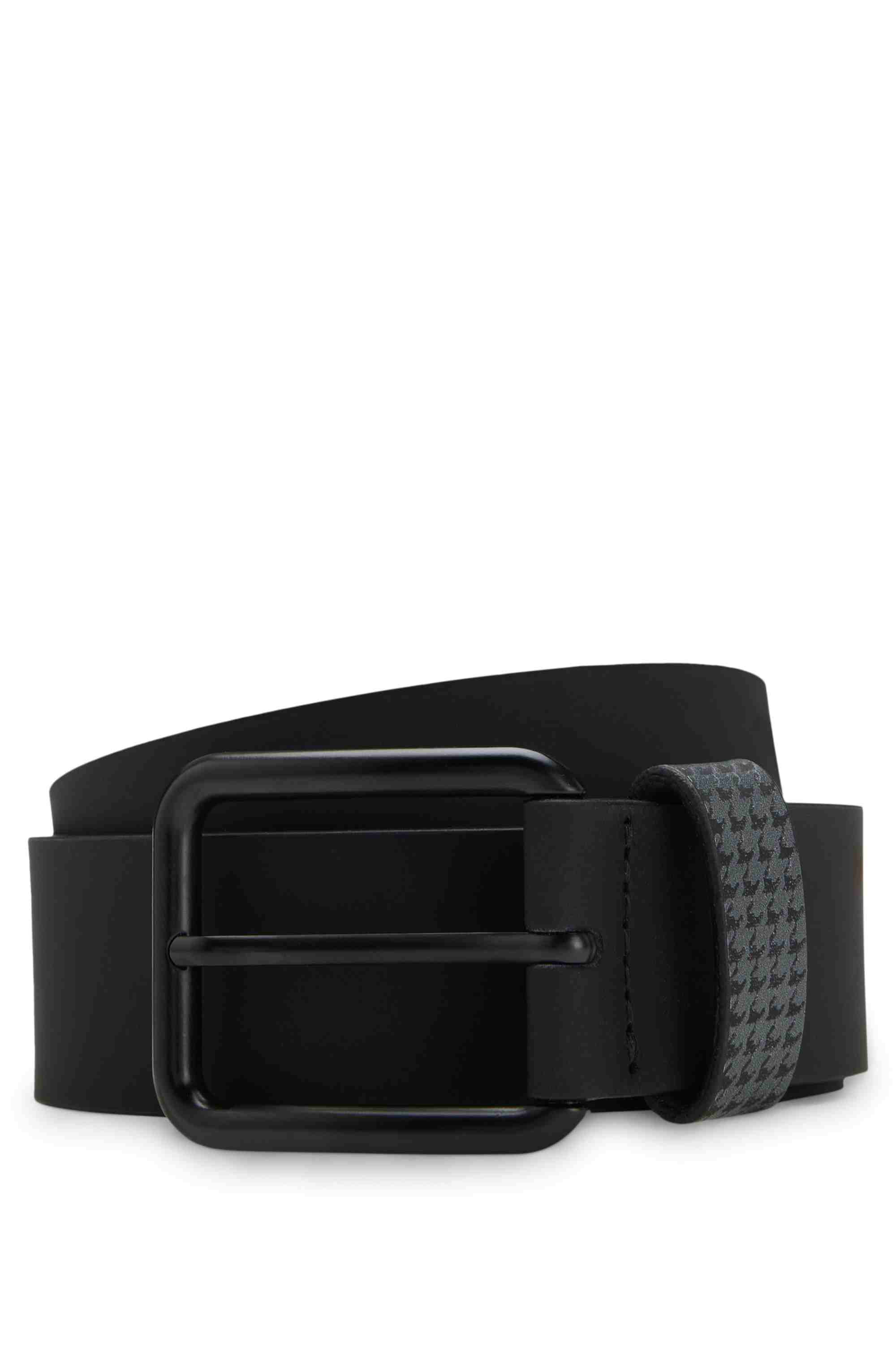 Porsche x BOSS belt in Italian leather with patterned keeper