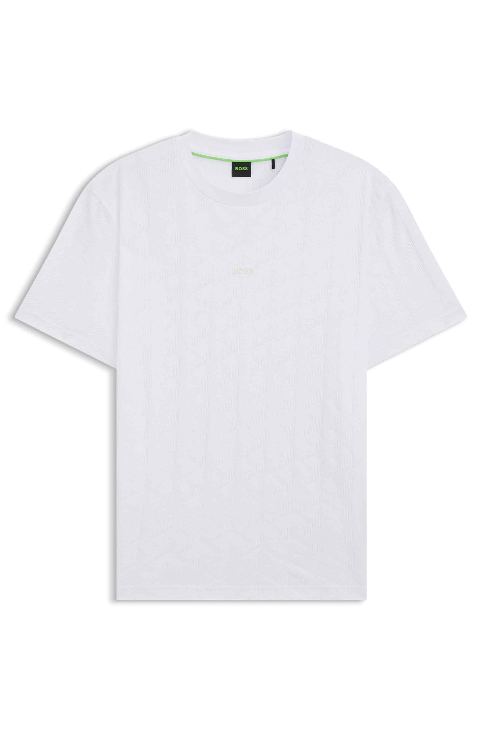 Cotton T-shirt with jacquard pattern