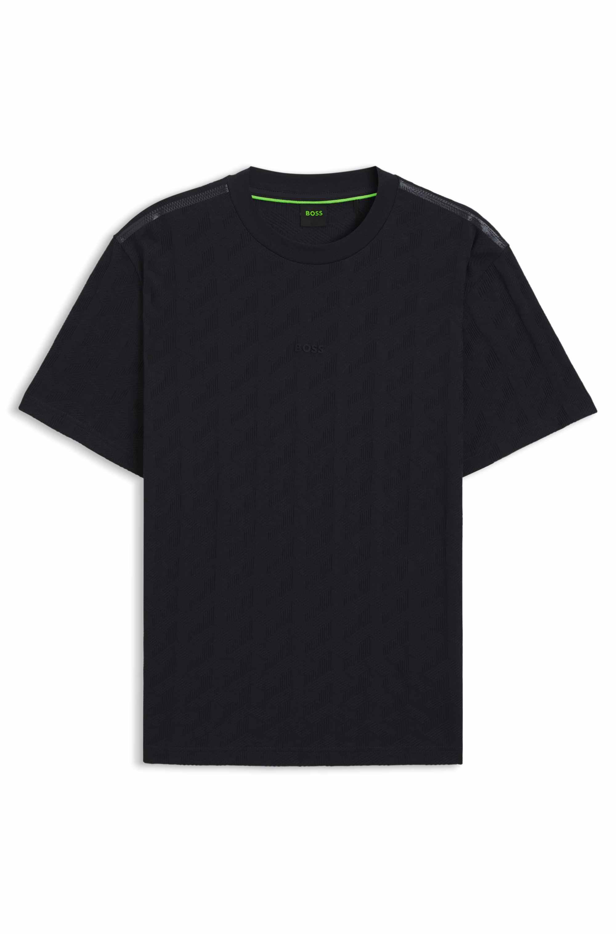 Cotton T-shirt with jacquard pattern