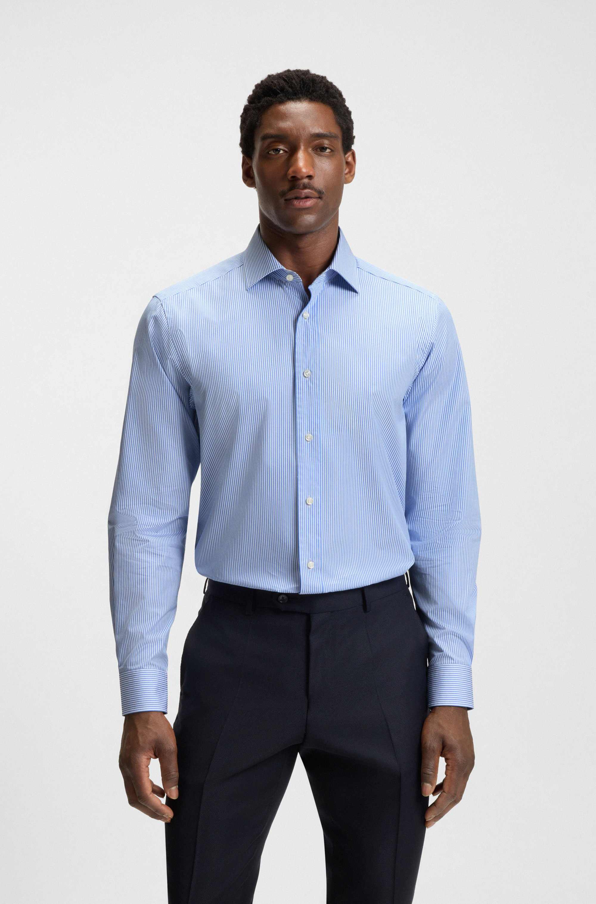 BECKHAM x BOSS slim-fit shirt in cotton poplin