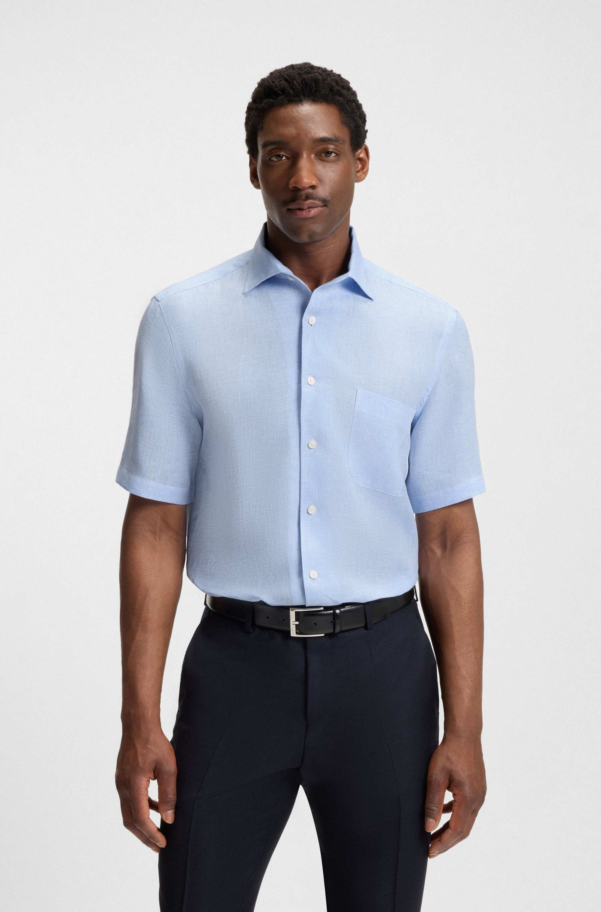 BECKHAM x BOSS regular-fit shirt in 100% linen