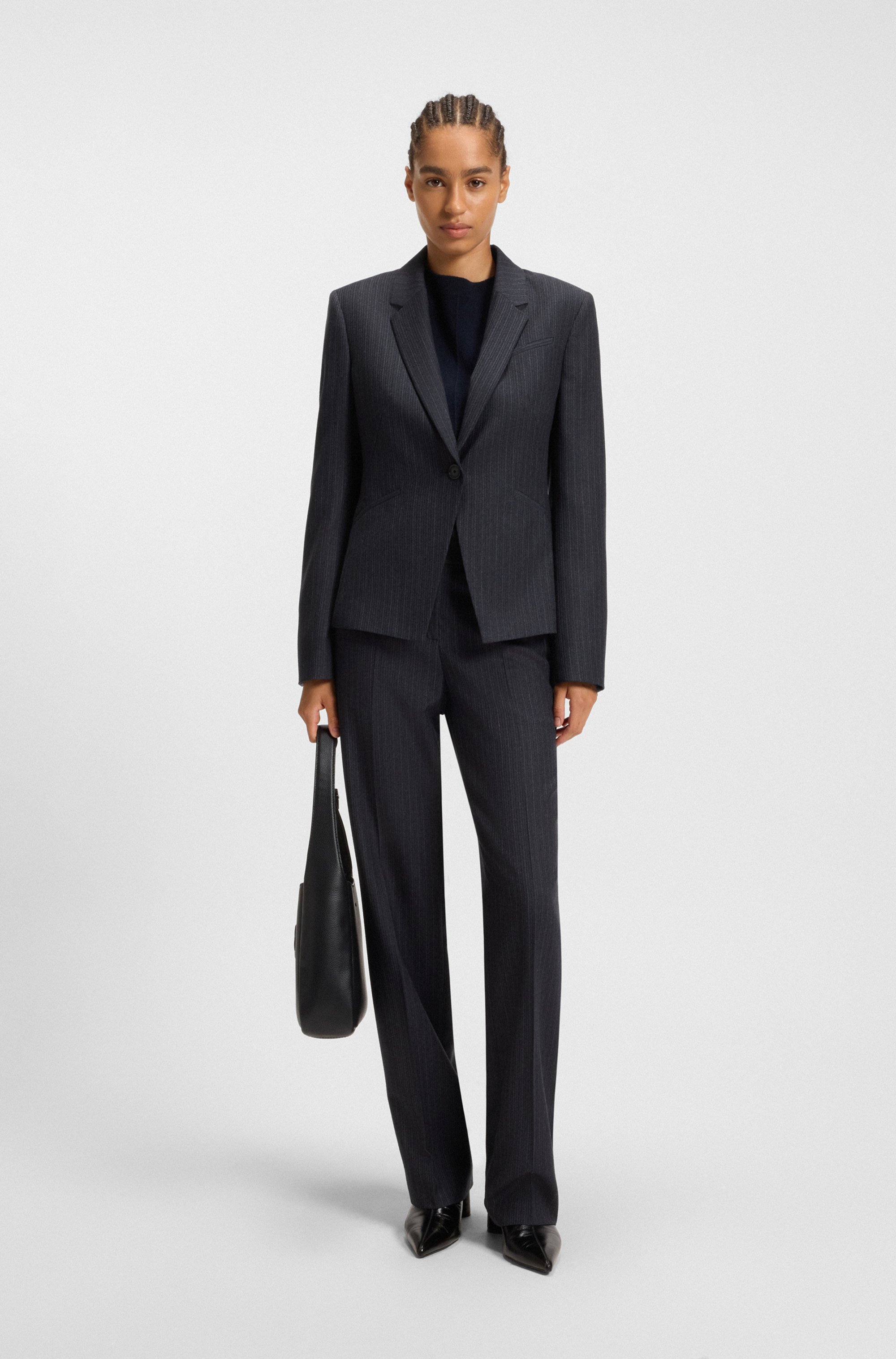 Slim-fit blazer in striped virgin wool