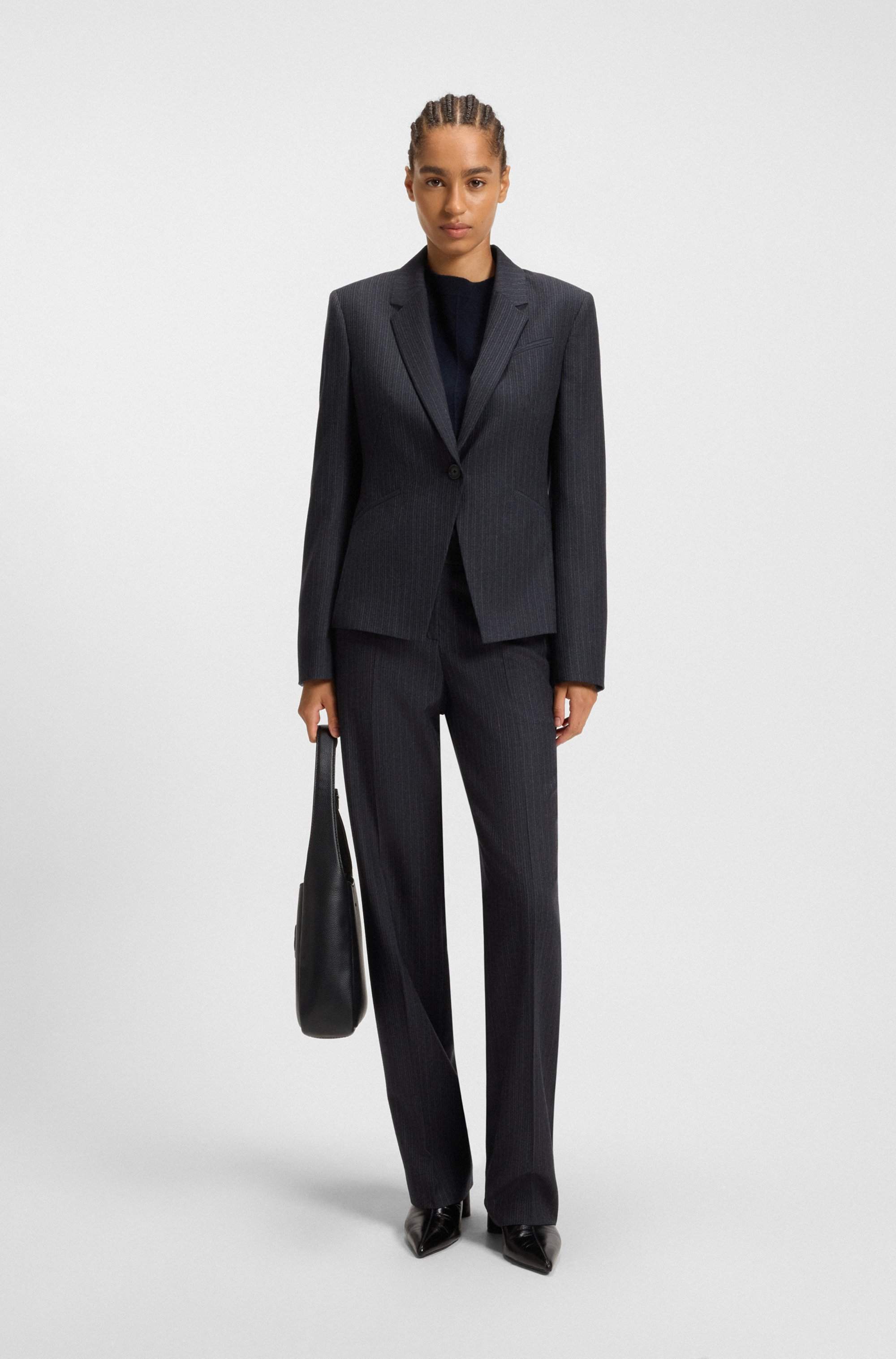 Slim-fit blazer in striped virgin wool