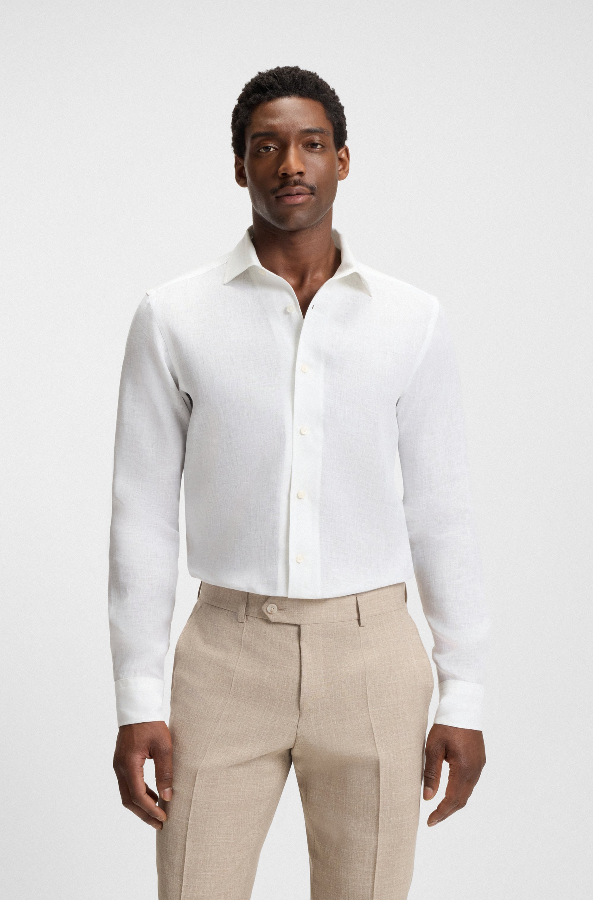 BECKHAM x BOSS regular-fit-shirt in linen