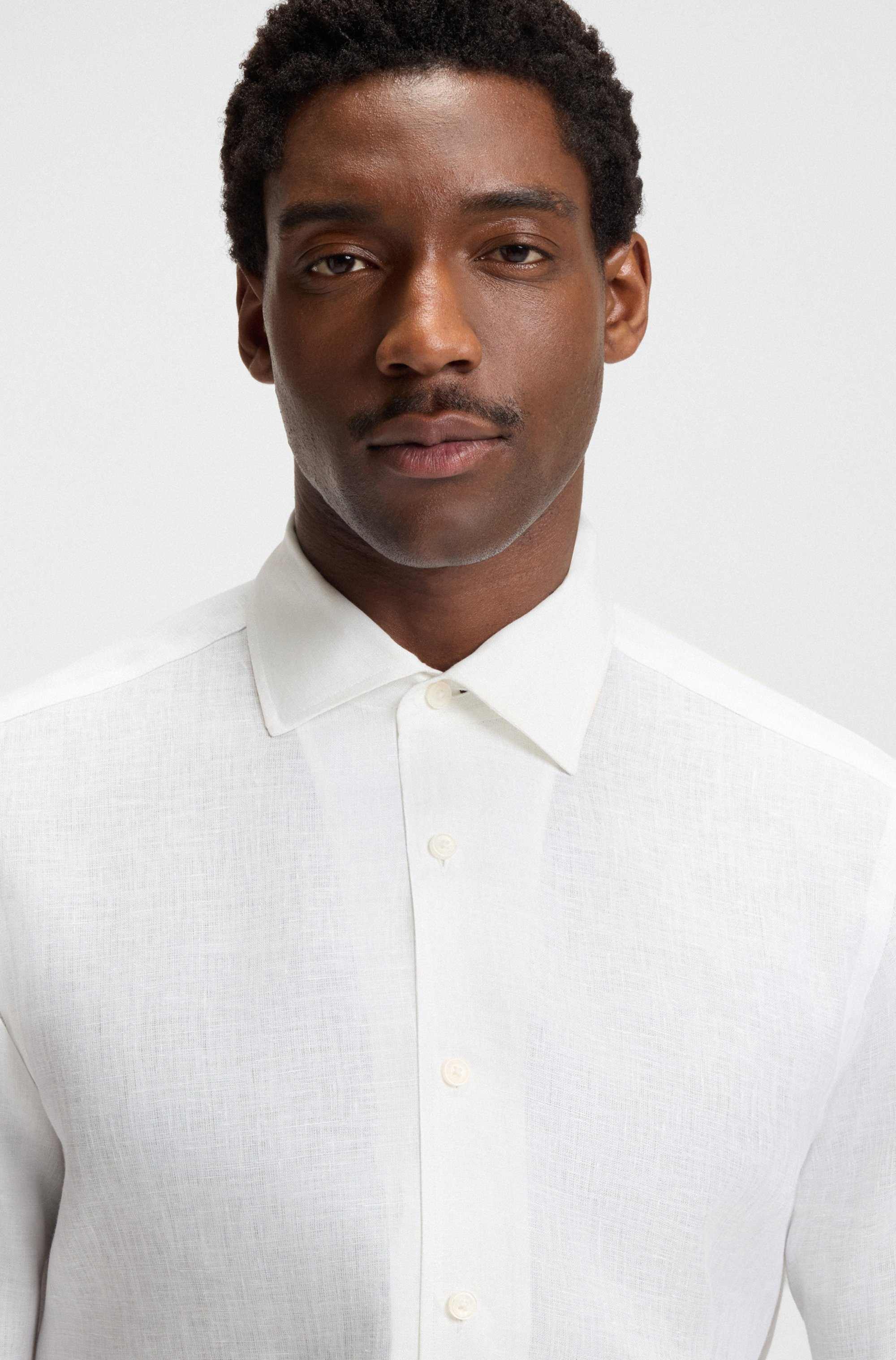 BECKHAM x BOSS regular-fit-shirt in linen