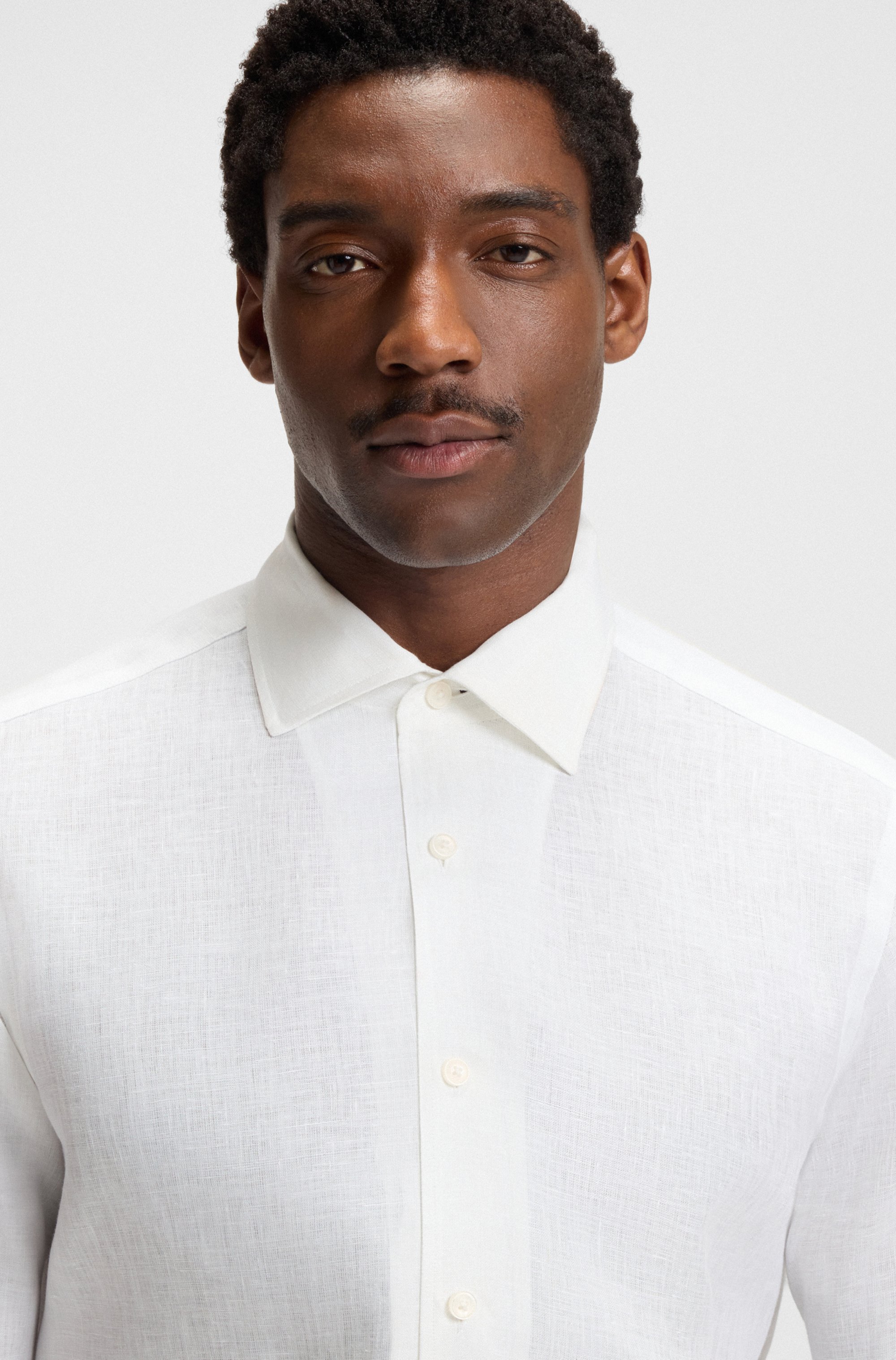 BECKHAM x BOSS regular-fit-shirt in linen