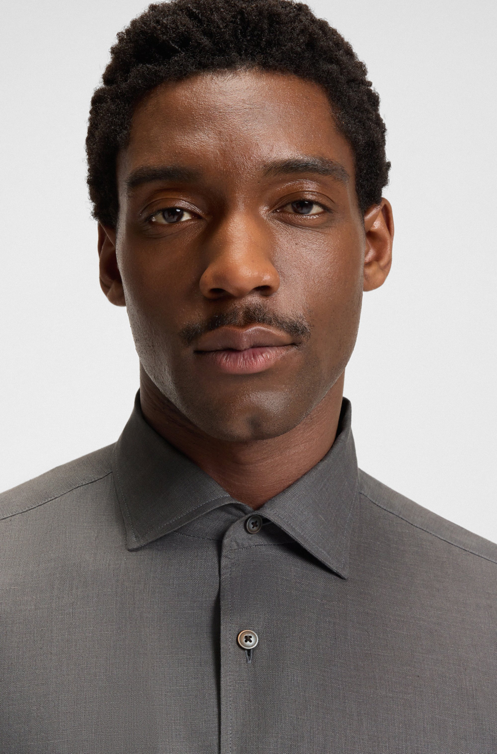 BECKHAM x BOSS regular-fit-shirt in linen