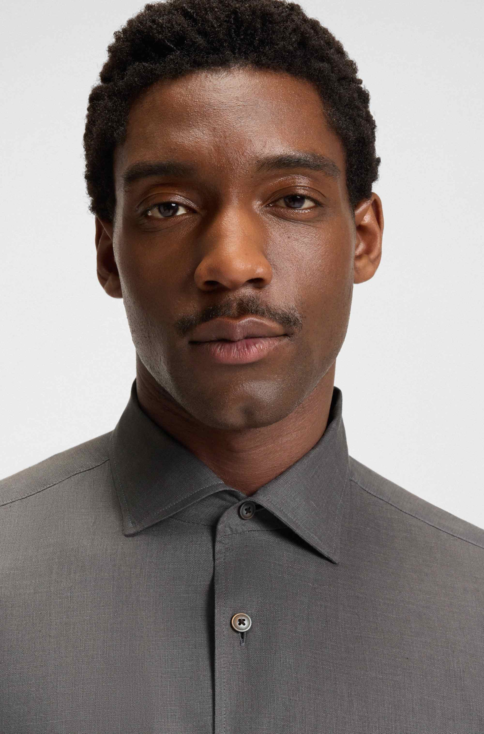 BECKHAM x BOSS regular-fit-shirt in linen